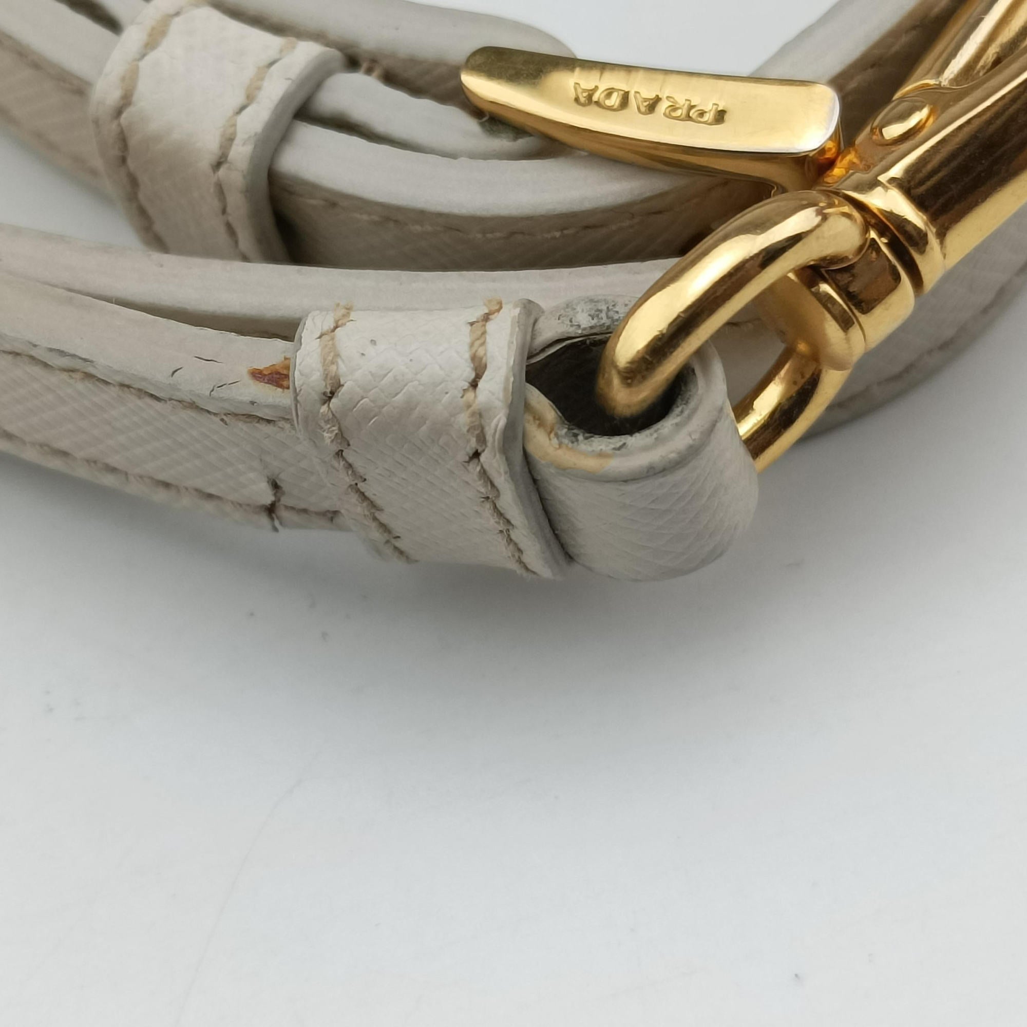 Pre-owned Prada Galleria White SAFFIANO Leather BN1801 shoulderbag | stylenewstar