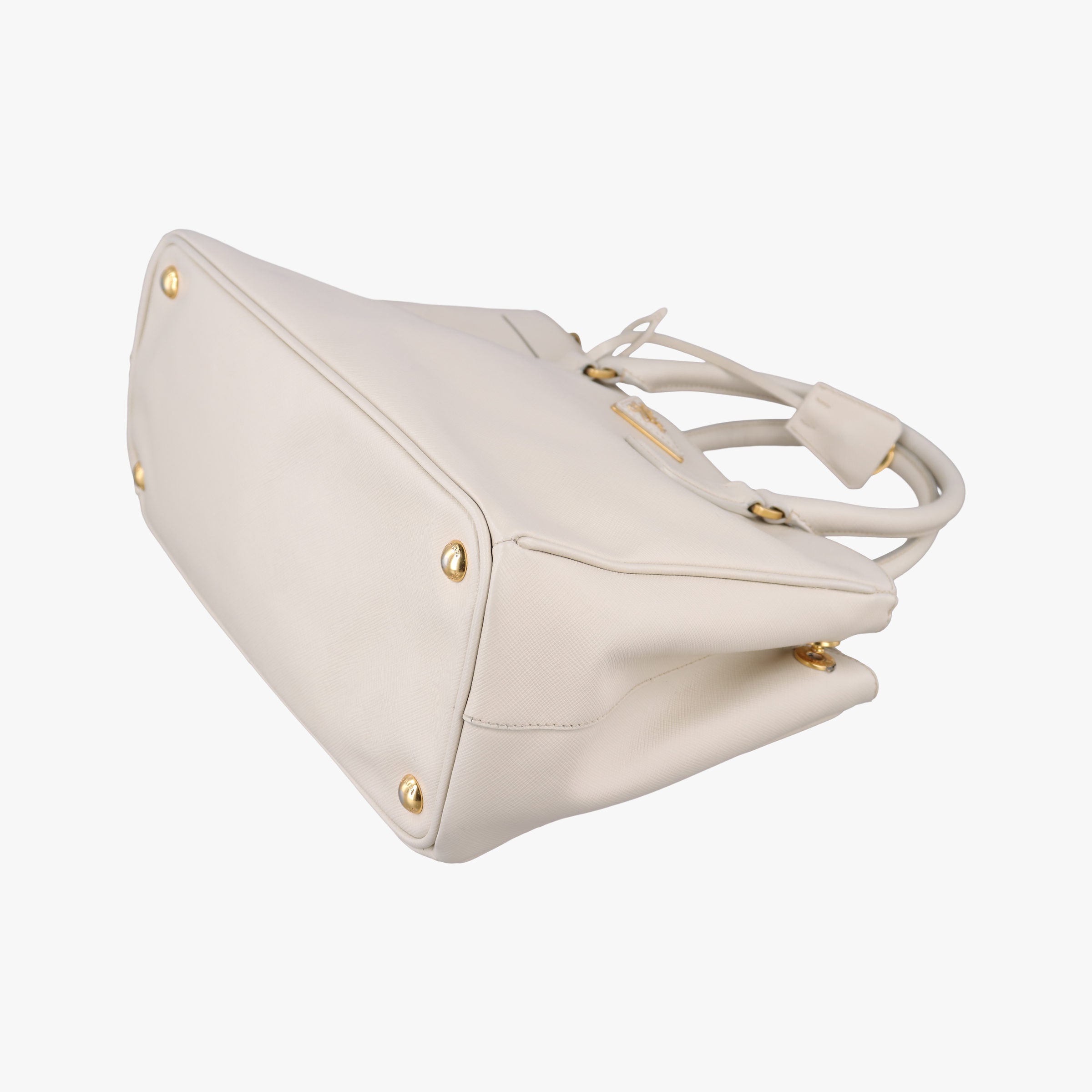 Pre-owned Prada Galleria White SAFFIANO Leather BN1801 shoulderbag | stylenewstar