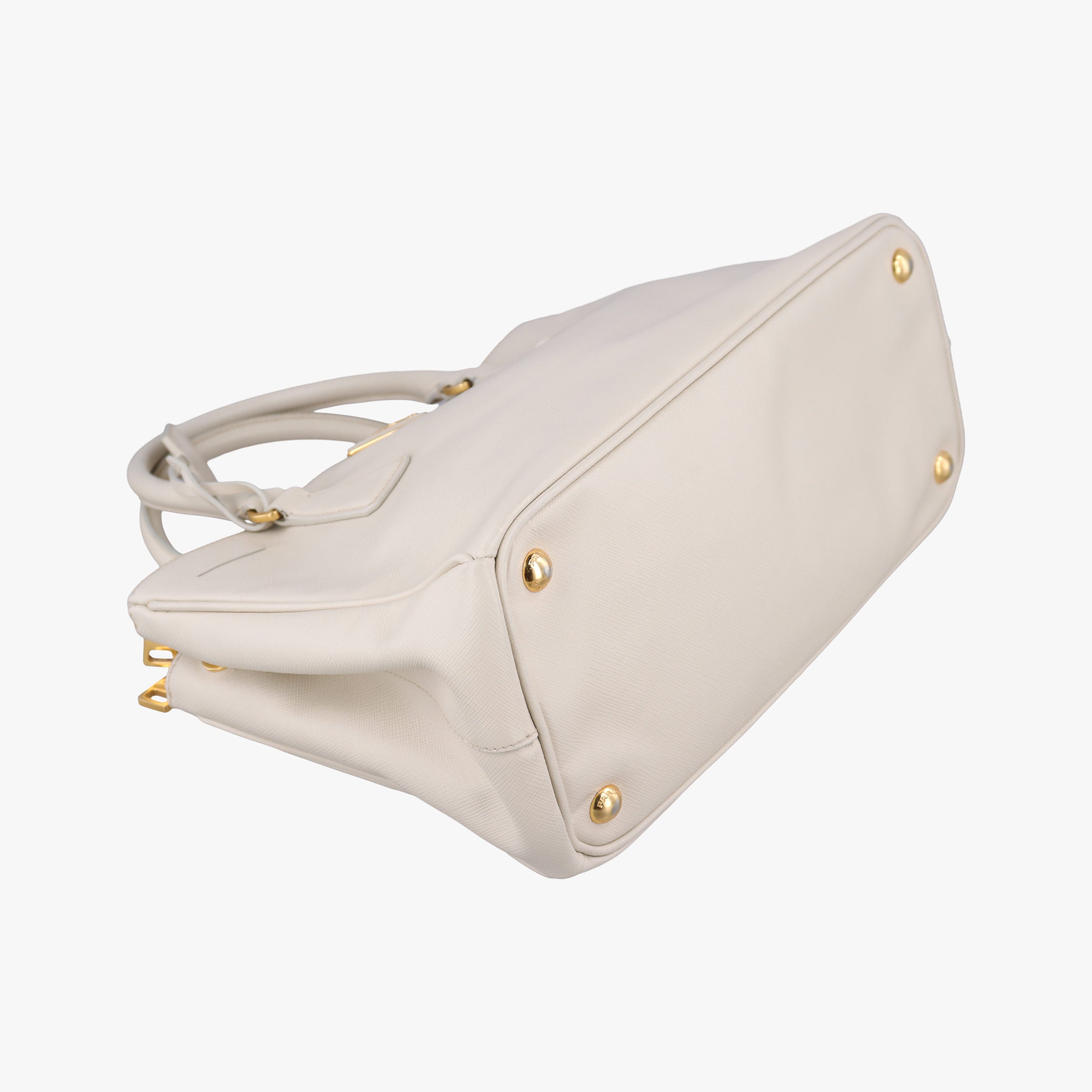 Pre-owned Prada Galleria White SAFFIANO Leather BN1801 shoulderbag | stylenewstar