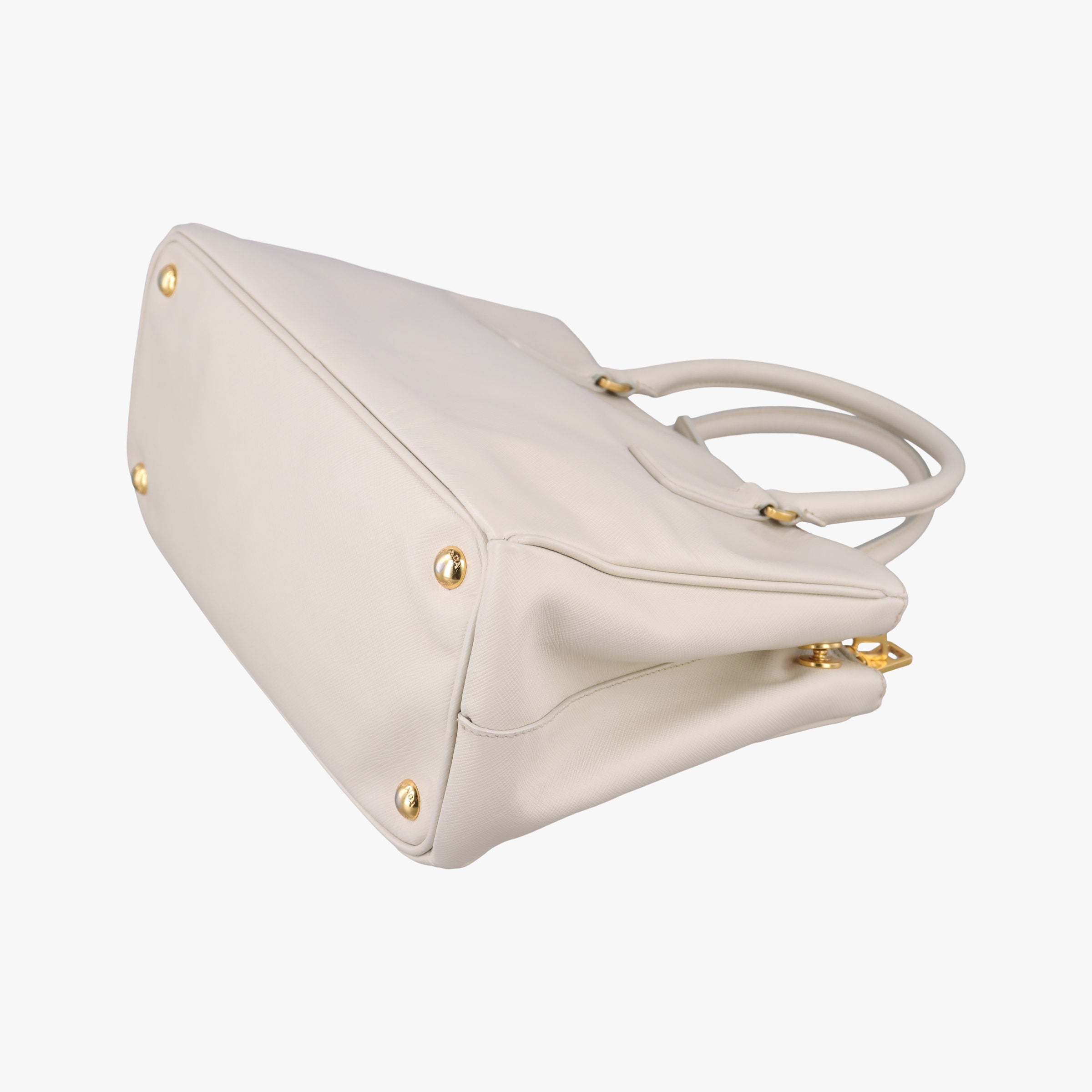 Pre-owned Prada Galleria White SAFFIANO Leather BN1801 shoulderbag | stylenewstar
