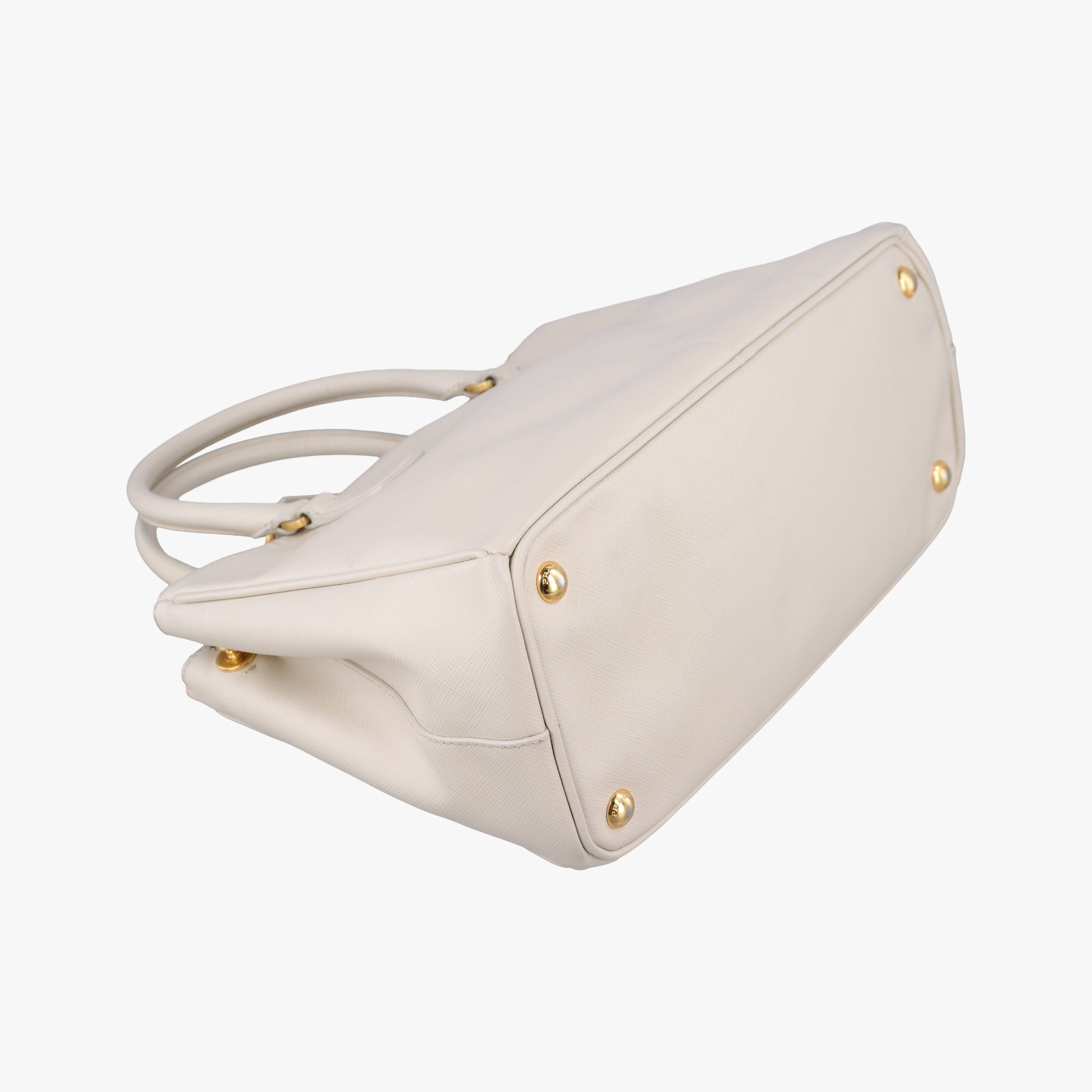 Pre-owned Prada Galleria White SAFFIANO Leather BN1801 shoulderbag | stylenewstar