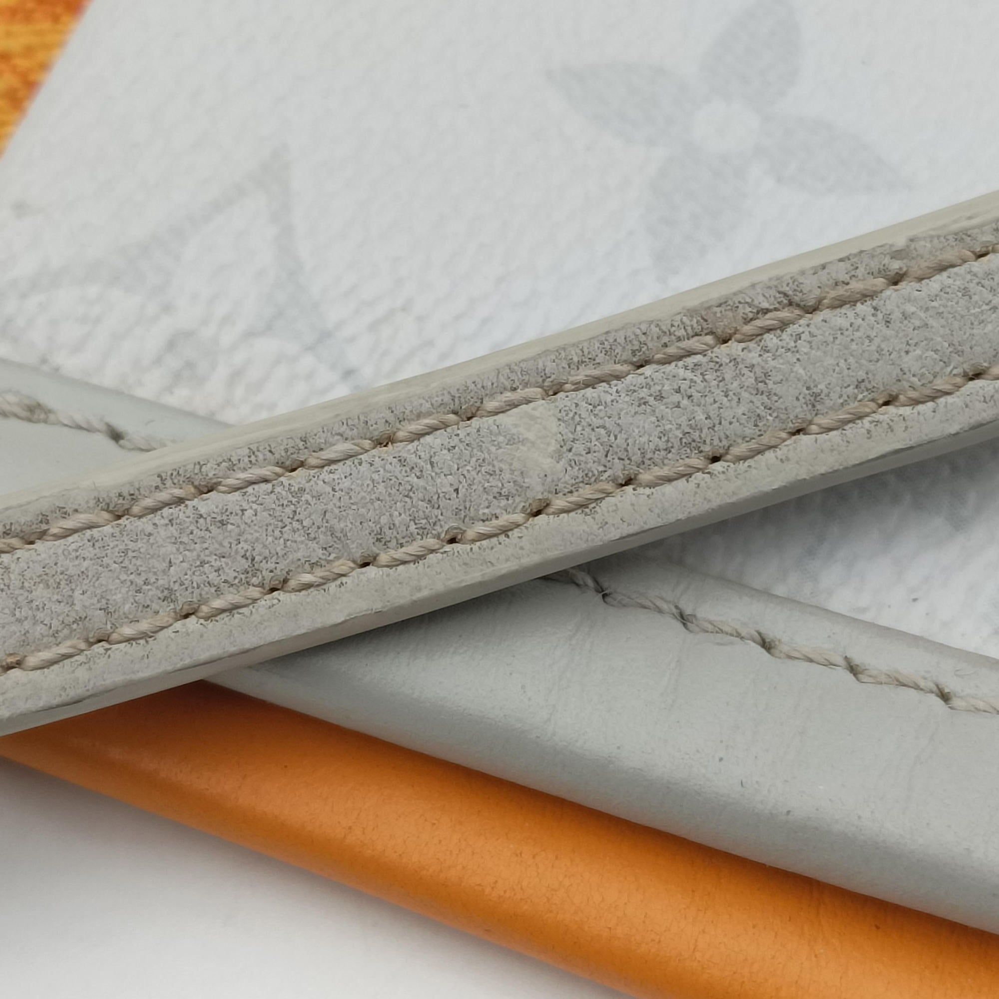 Secondhand Louis Vuitton Flat Messenger White×orange White Monogram Canvas x Ocher Monogram Denim M44640 shoulderbag | stylenewstar