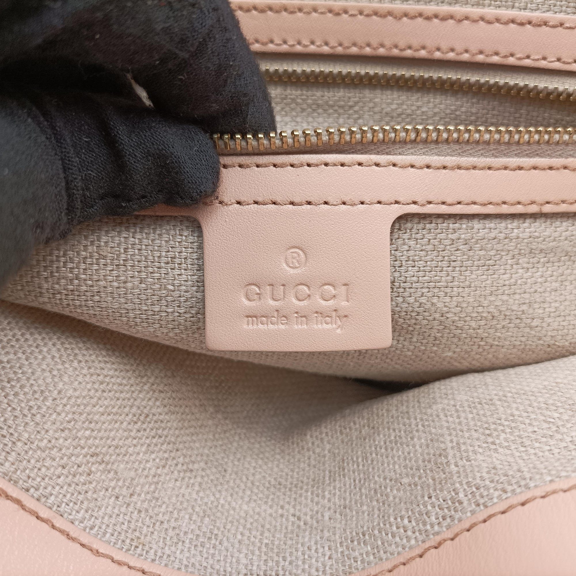 Pre-owned Gucci Horsebit Medium Hasler Ivory×Pink×Multicolor canvas×leather 137385 handbag | stylenewstar