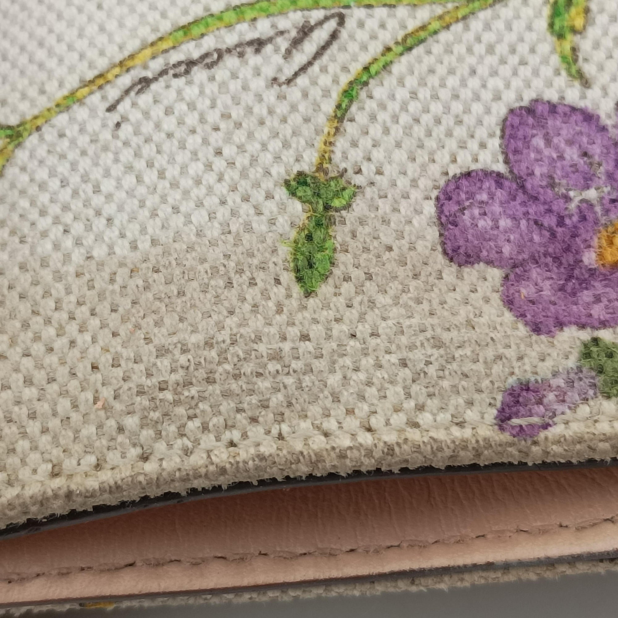 Pre-owned Gucci Horsebit Medium Hasler Ivory×Pink×Multicolor canvas×leather 137385 handbag | stylenewstar