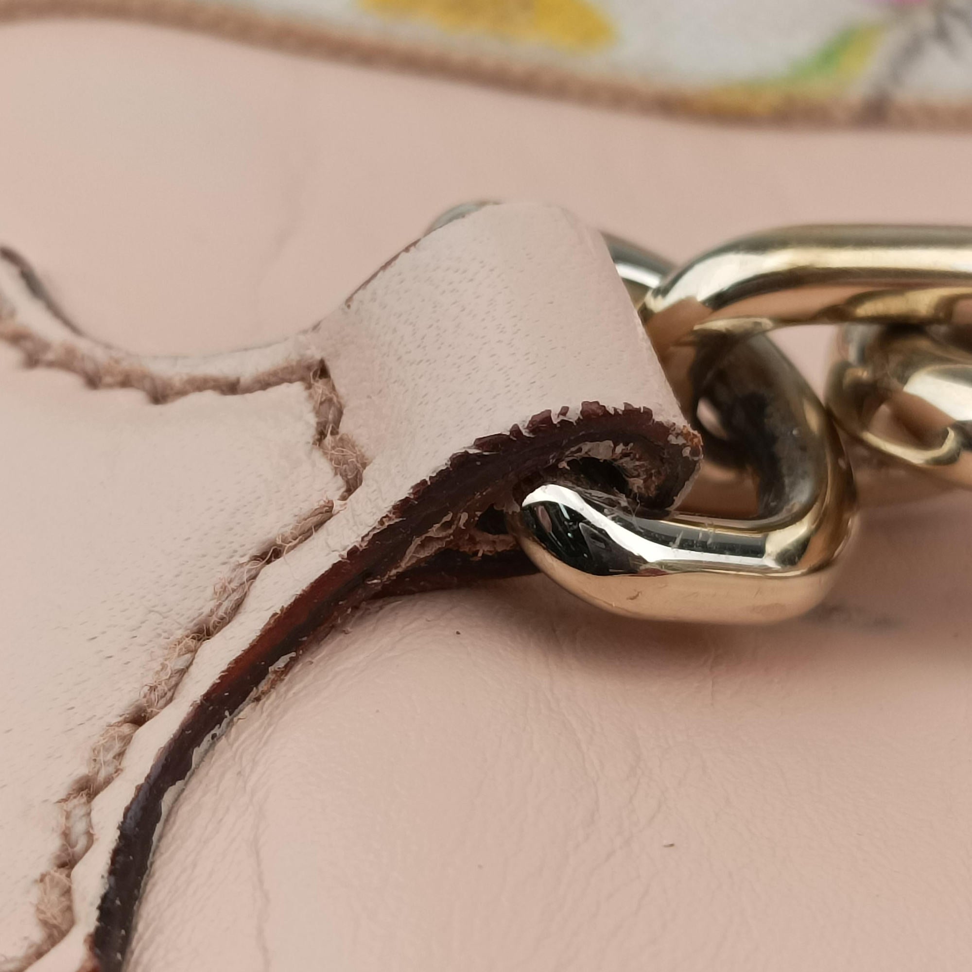 Pre-owned Gucci Horsebit Medium Hasler Ivory×Pink×Multicolor canvas×leather 137385 handbag | stylenewstar