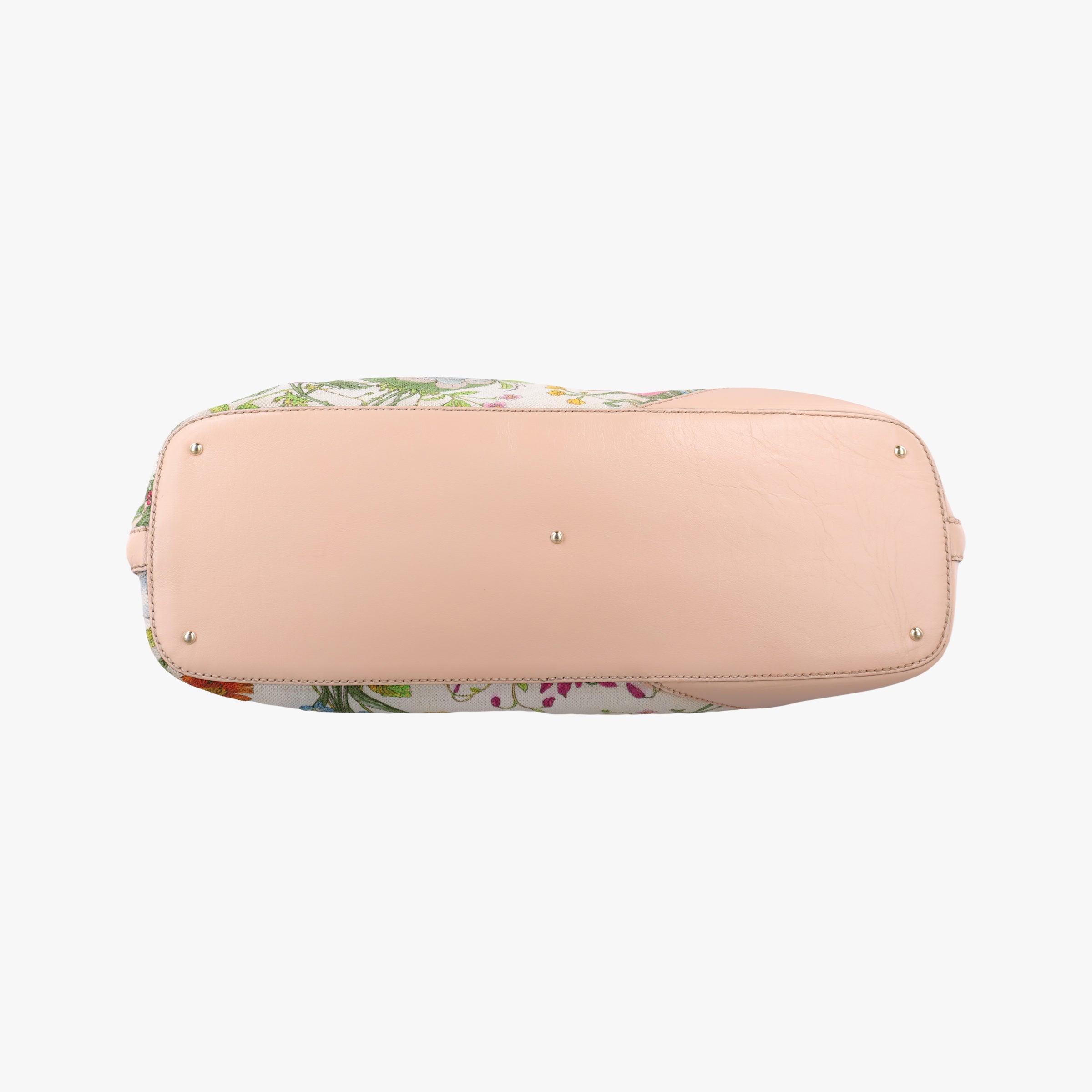 Pre-owned Gucci Horsebit Medium Hasler Ivory×Pink×Multicolor canvas×leather 137385 handbag | stylenewstar