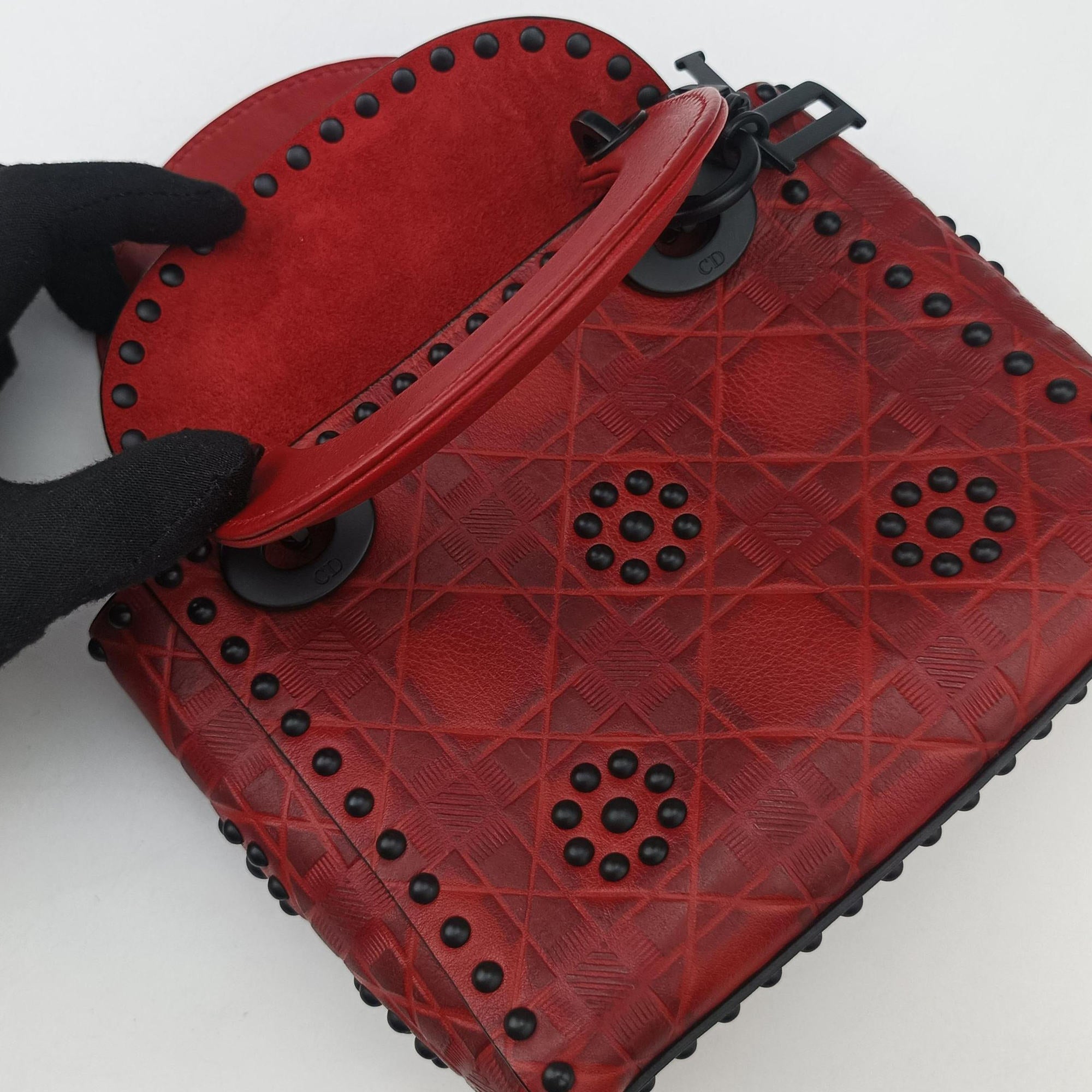 Secondhand Christian Dior Lady Dior Red Leather  shoulderbag | stylenewstar