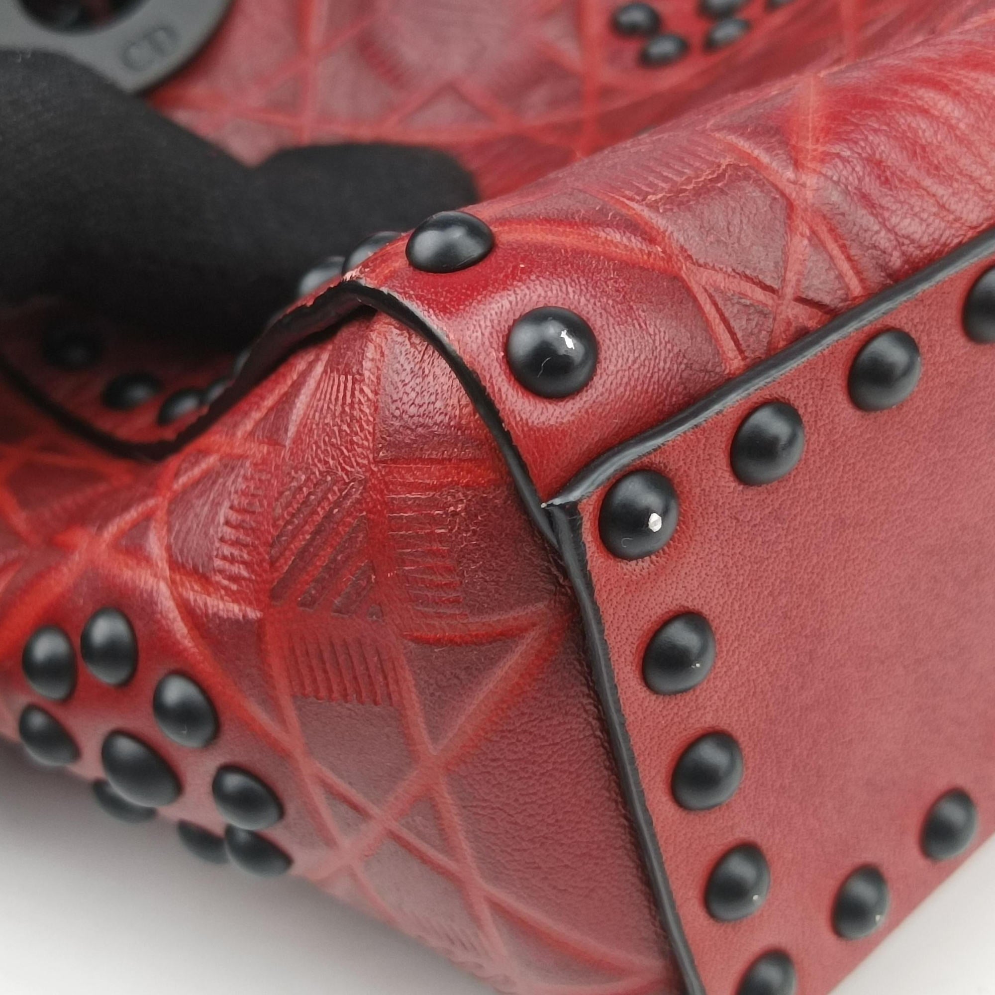 Secondhand Christian Dior Lady Dior Red Leather  shoulderbag | stylenewstar