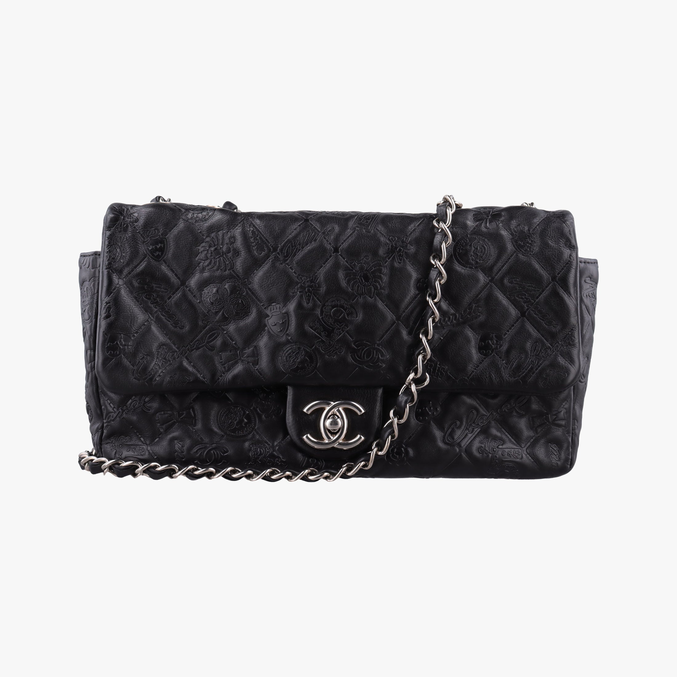 Pre-owned Chanel Matelasse coco mark Black lambskin A49756 shoulderbag | stylenewstar