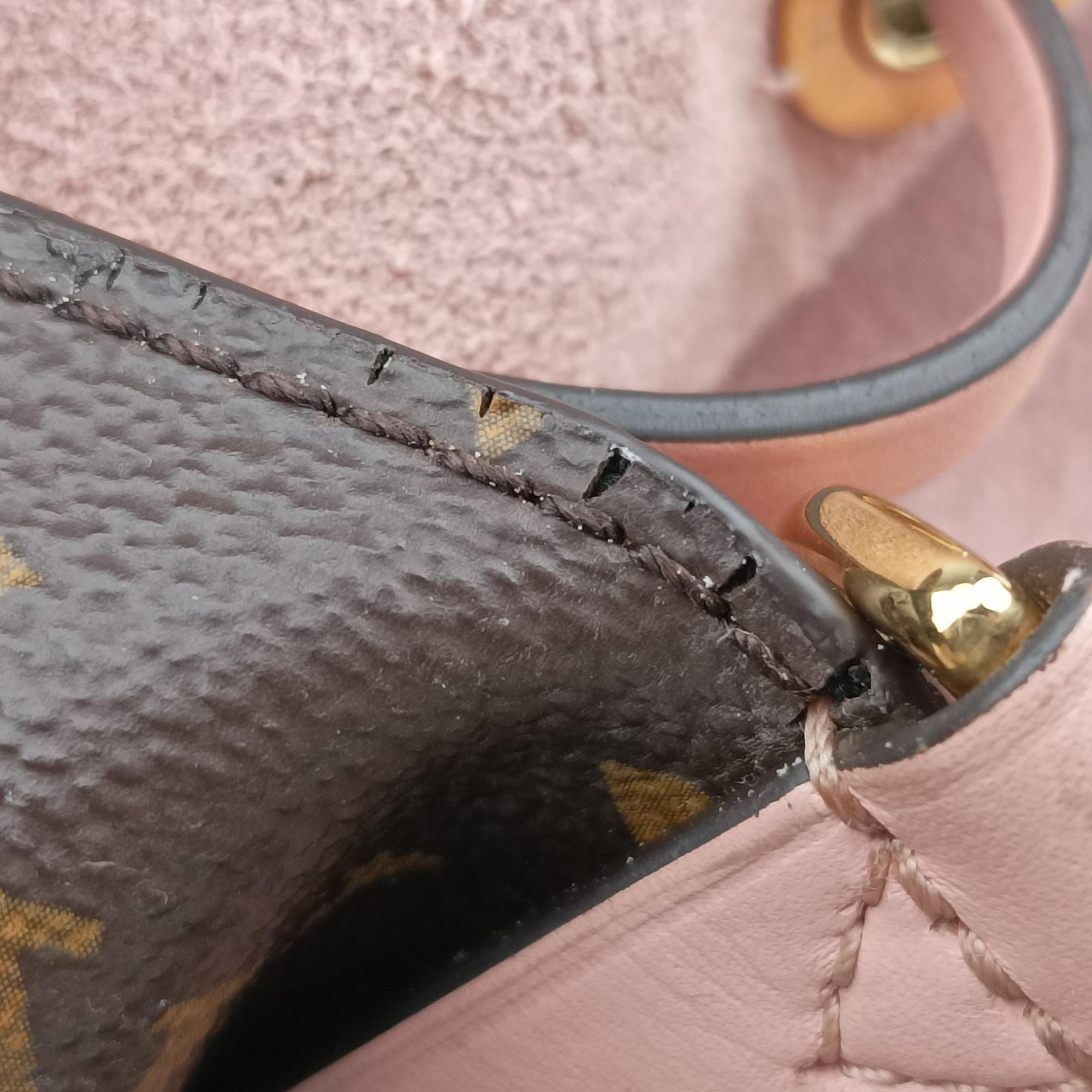 Vintage Louis Vuitton NeoNoe BROWN×Rose Poodle Monogram Canvas M44022 shoulderbag | stylenewstar