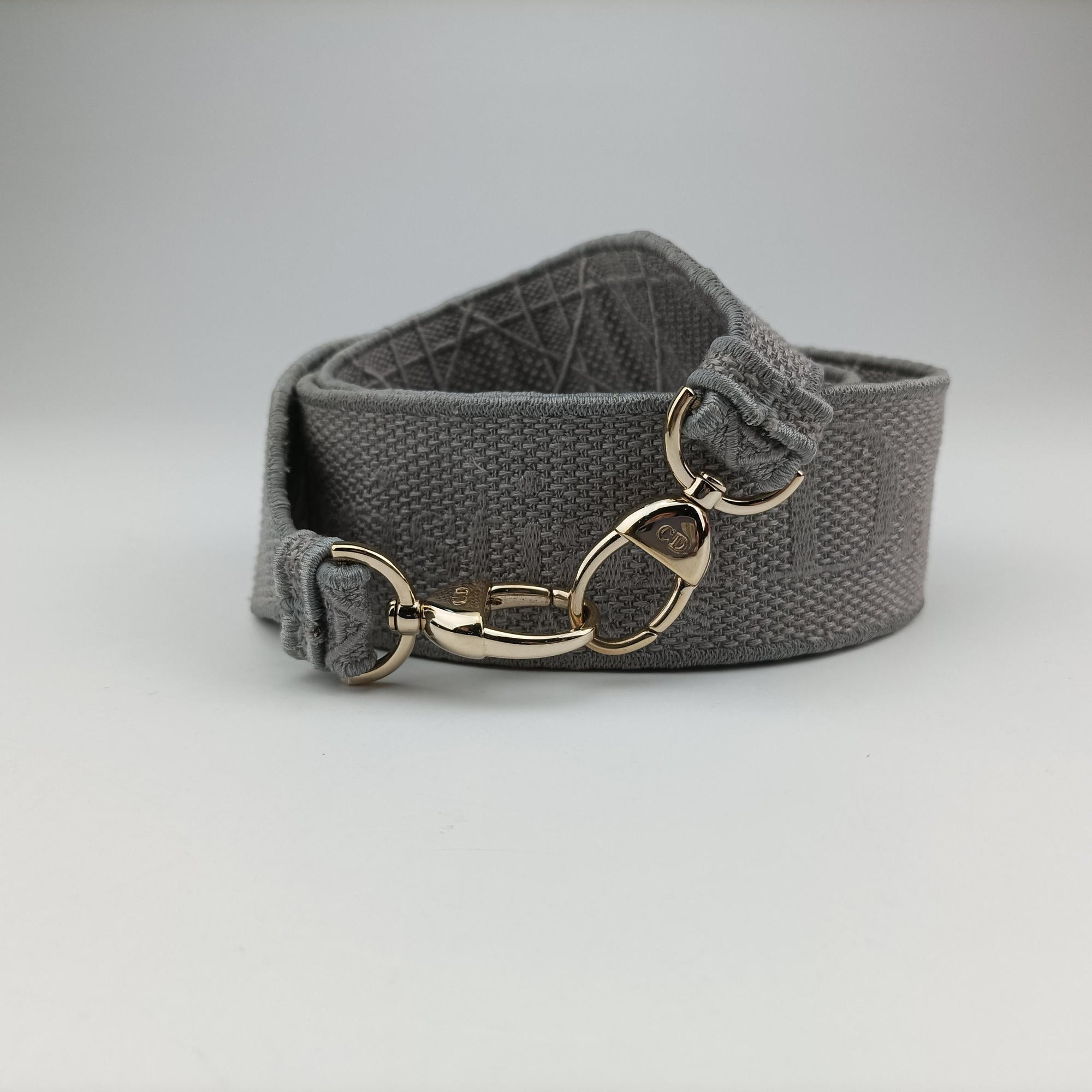 Pre-owned Christian Dior Lady Dior D-lite Grey Jacquard  shoulderbag | stylenewstar