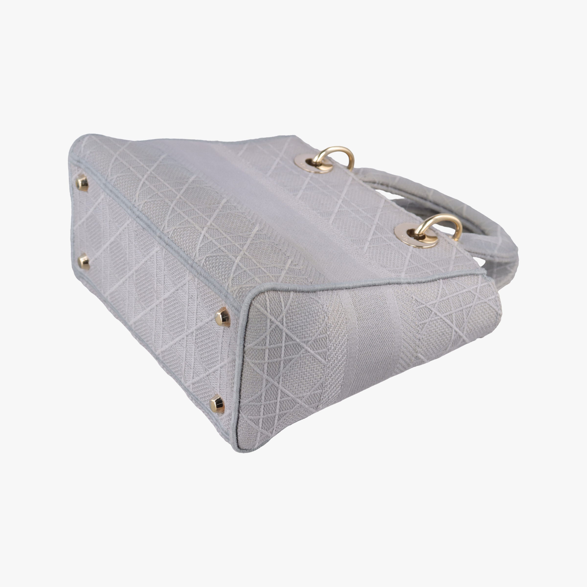 Pre-owned Christian Dior Lady Dior D-lite Grey Jacquard  shoulderbag | stylenewstar