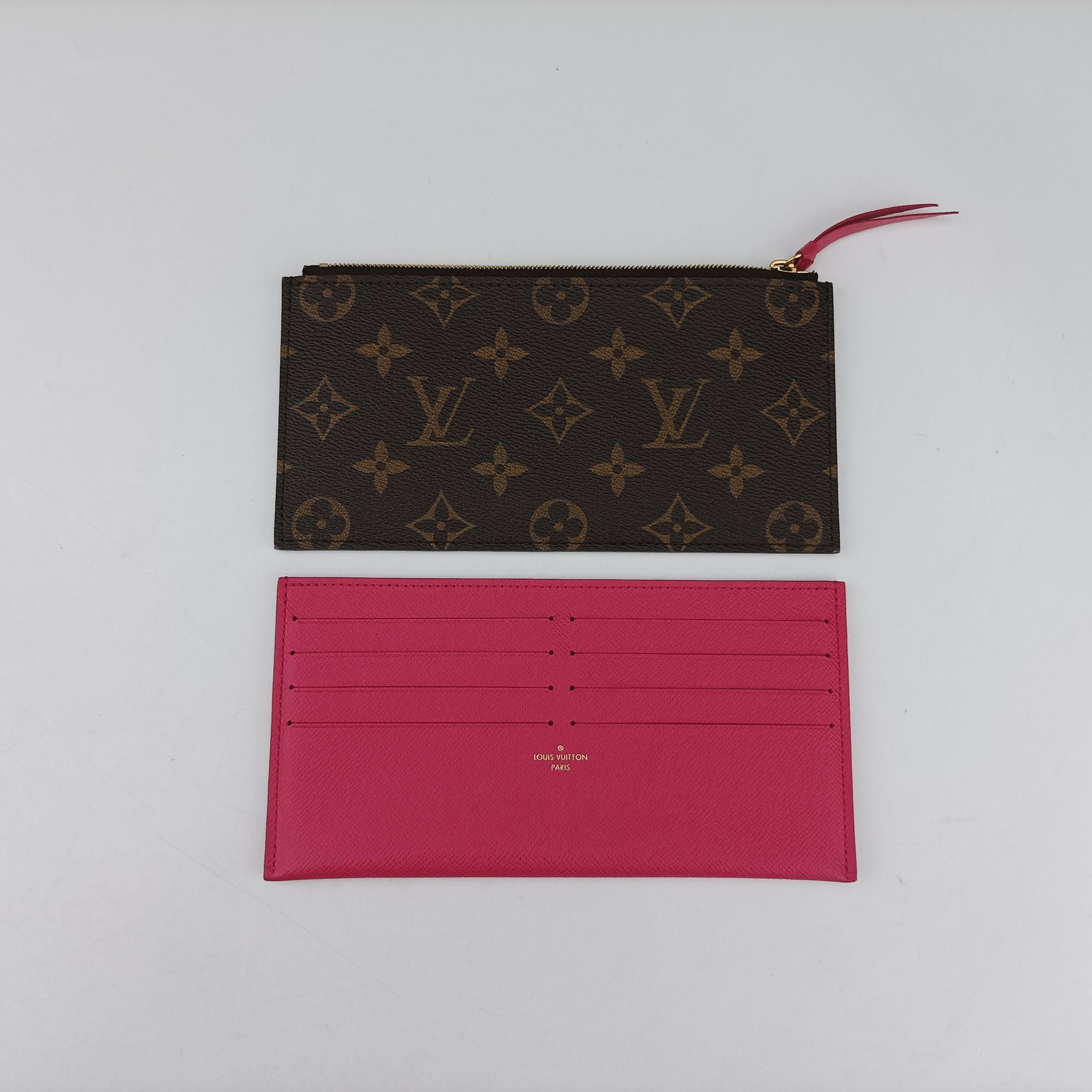 Pre-owned Louis Vuitton Love Lock Pochette Felicie Brown Monogram × Fuchsia Monogram PVC Coated Canvas M63999 shoulderbag | stylenewstar