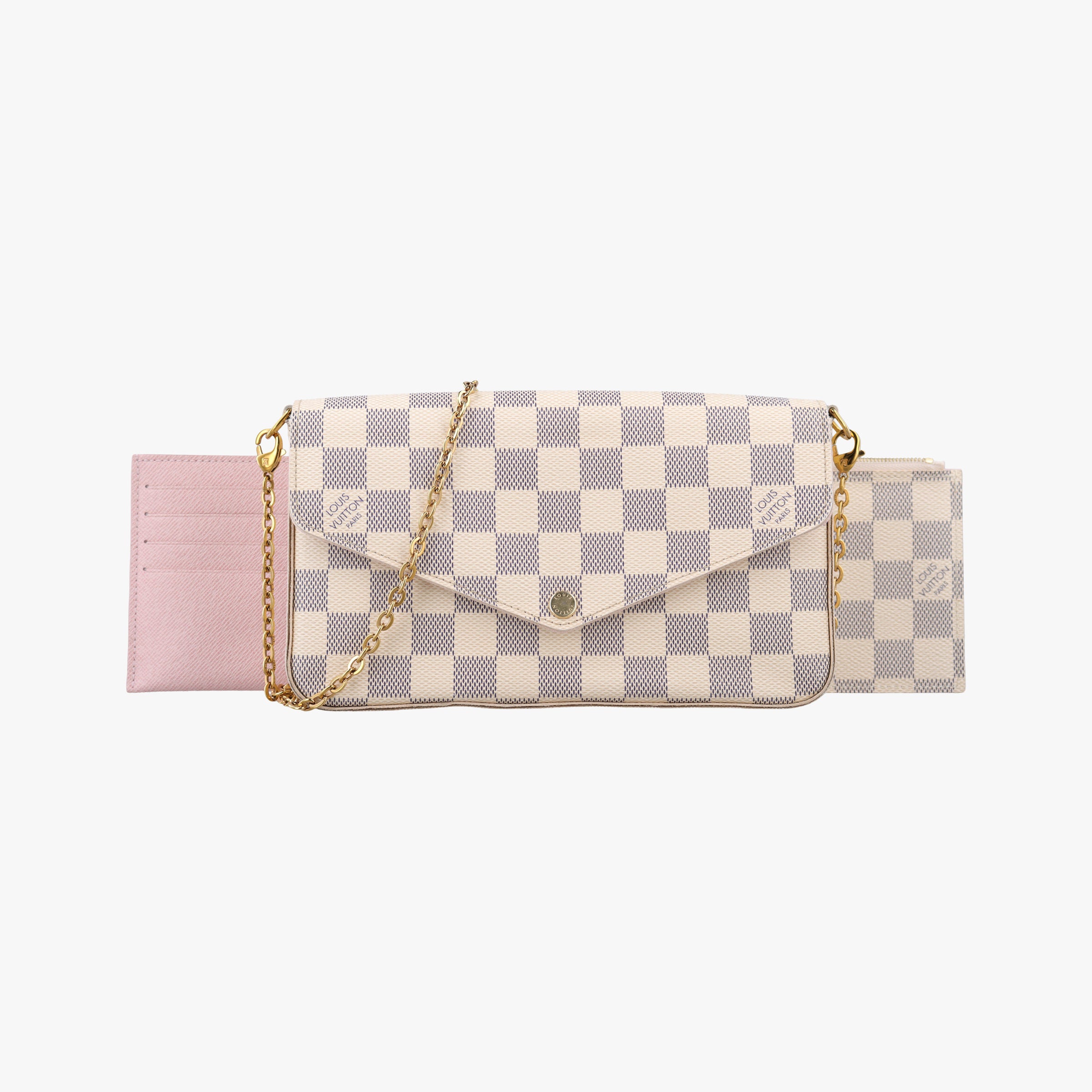 Pre-owned Louis Vuitton Pochette Felicie Azur Damier Canvas N63106 shoulderbag | stylenewstar