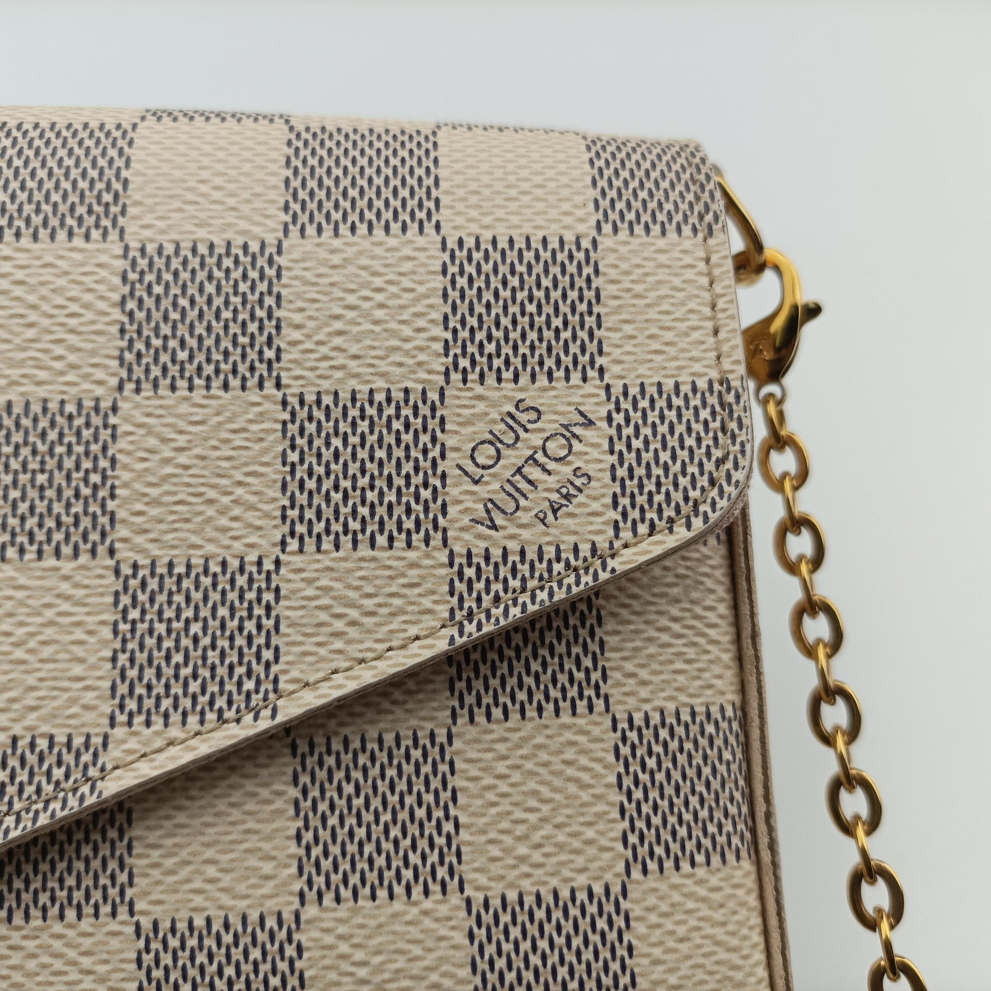 Pre-owned Louis Vuitton Pochette Felicie Azur Damier Canvas N63106 shoulderbag | stylenewstar
