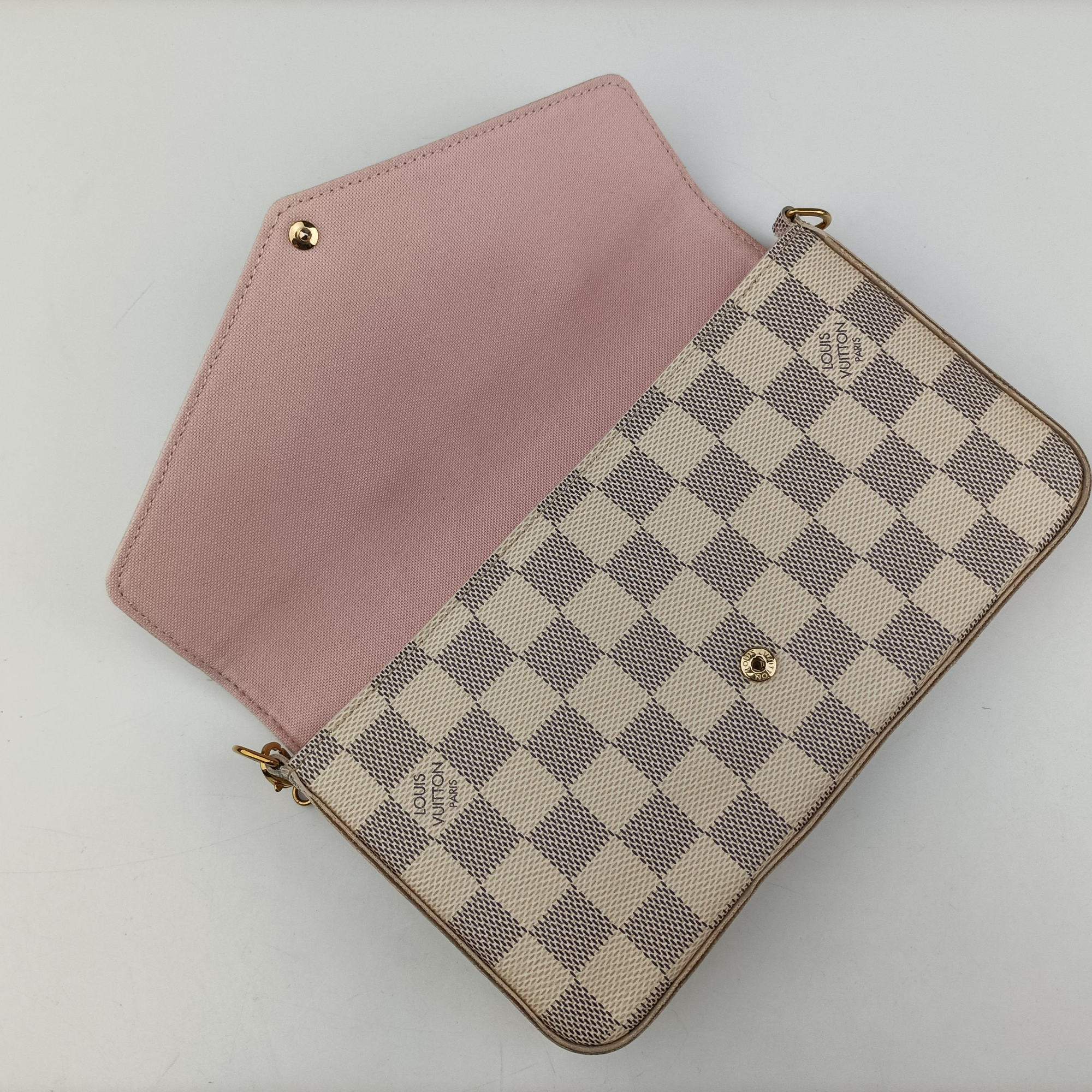 Pre-owned Louis Vuitton Pochette Felicie Azur Damier Canvas N63106 shoulderbag | stylenewstar