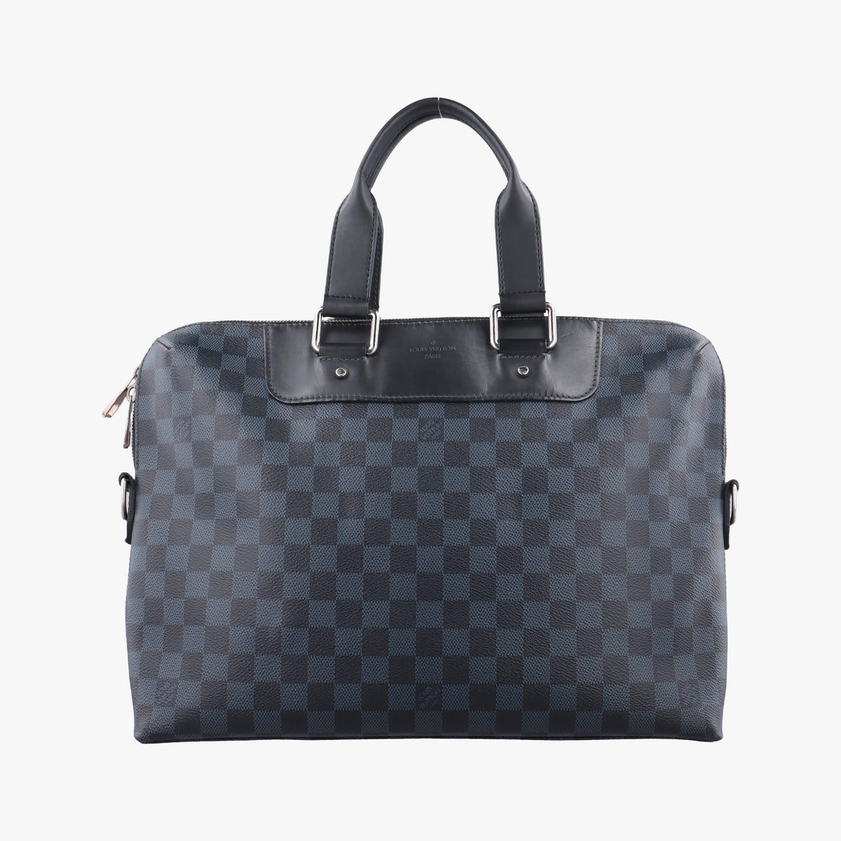 Pre-owned Louis Vuitton Porte-Documents Jour Black×Navy Damier Cobalt N42241 handbag | stylenewstar