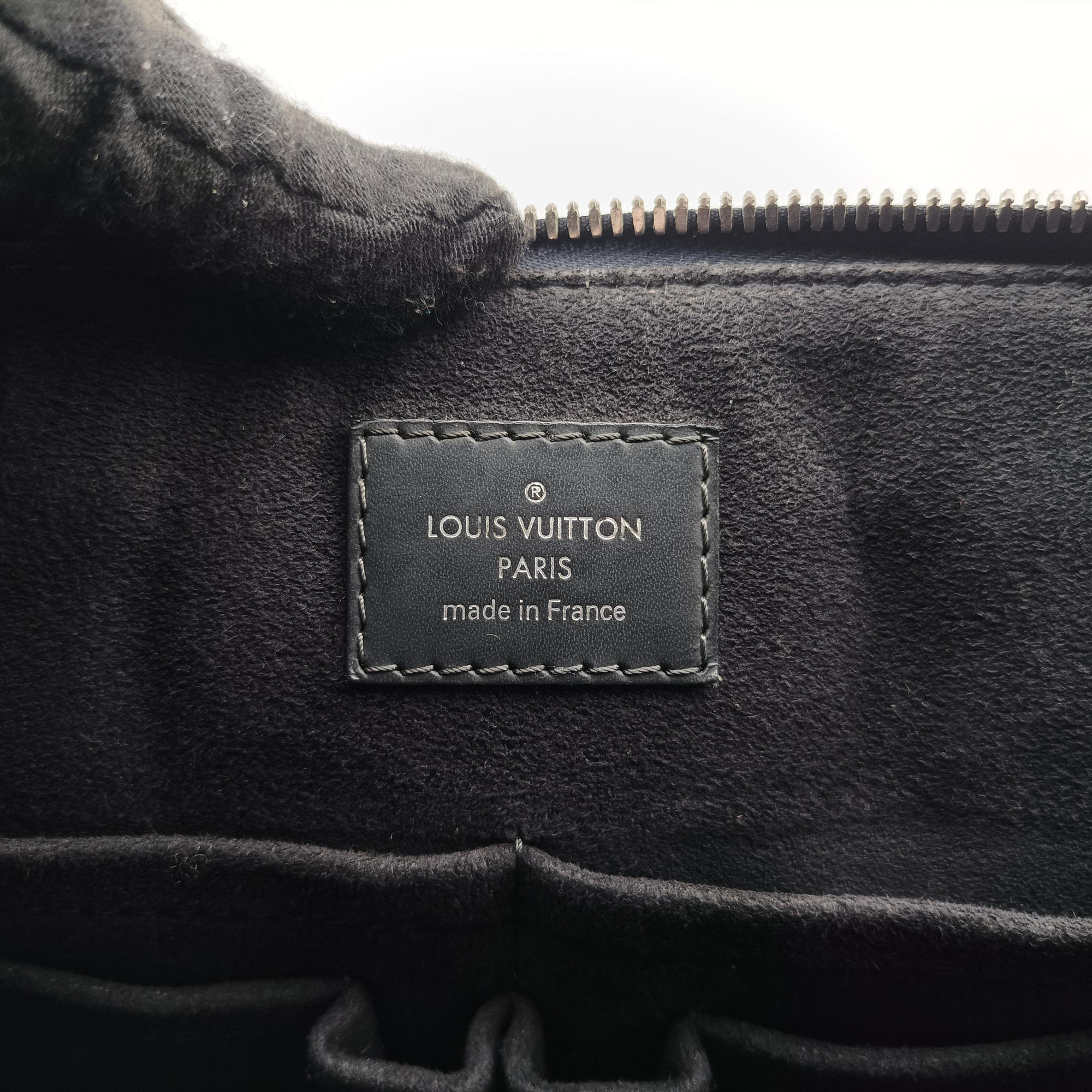 Pre-owned Louis Vuitton Porte-Documents Jour Black×Navy Damier Cobalt N42241 handbag | stylenewstar