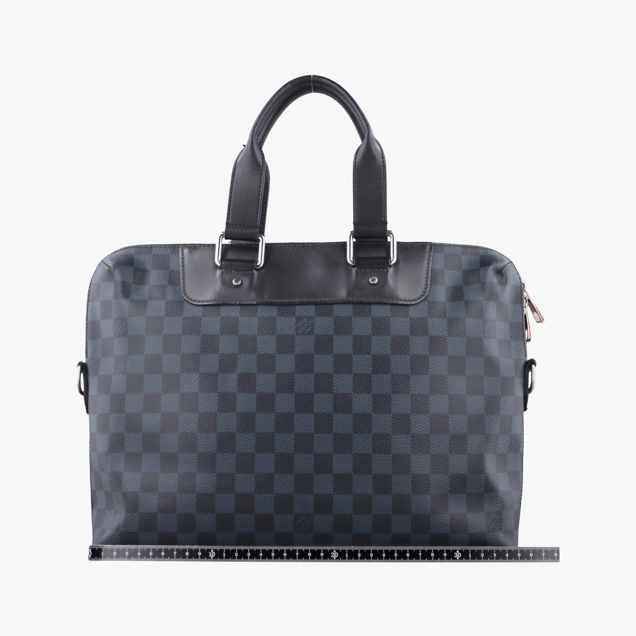 Pre-owned Louis Vuitton Porte-Documents Jour Black×Navy Damier Cobalt N42241 handbag | stylenewstar