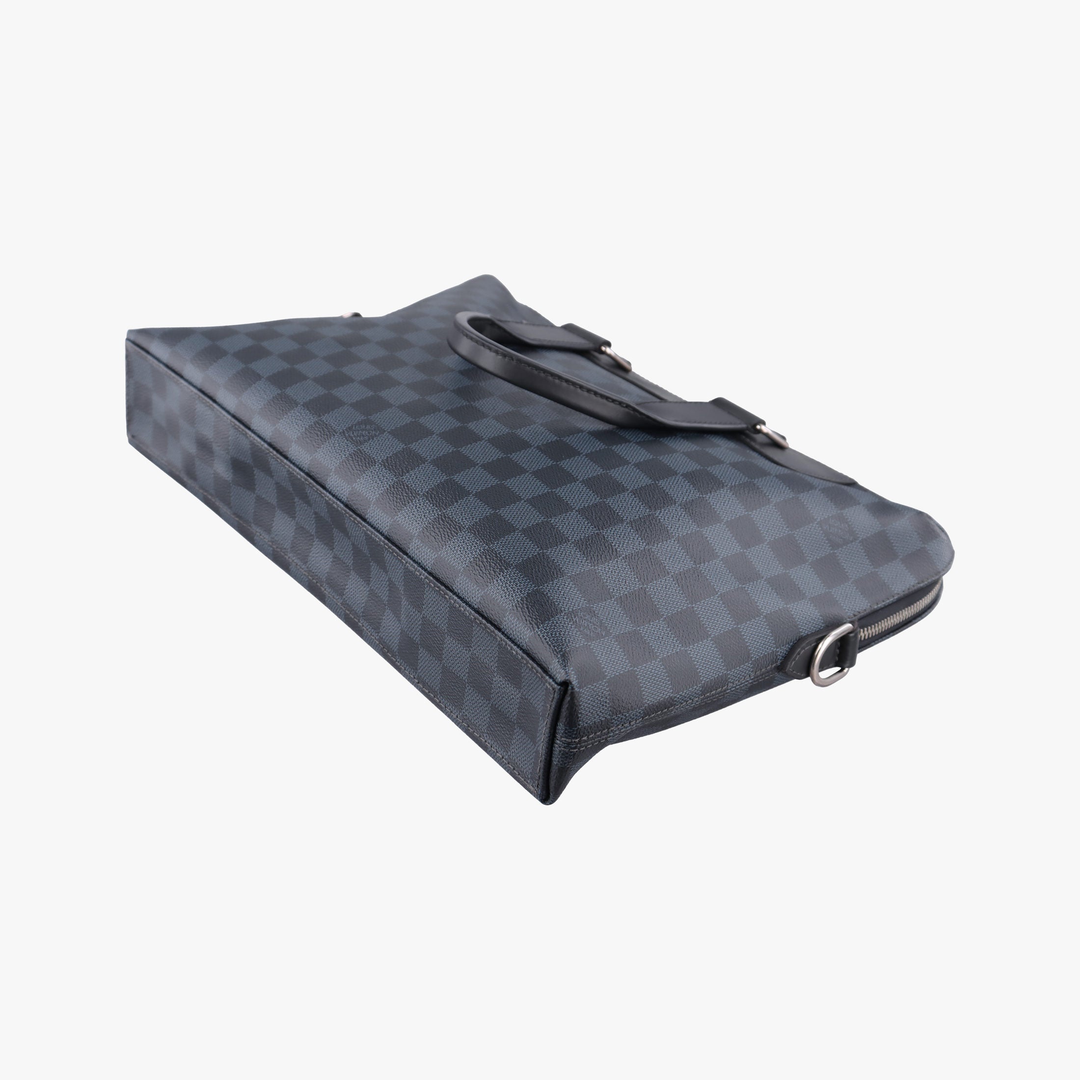 Pre-owned Louis Vuitton Porte-Documents Jour Black×Navy Damier Cobalt N42241 handbag | stylenewstar