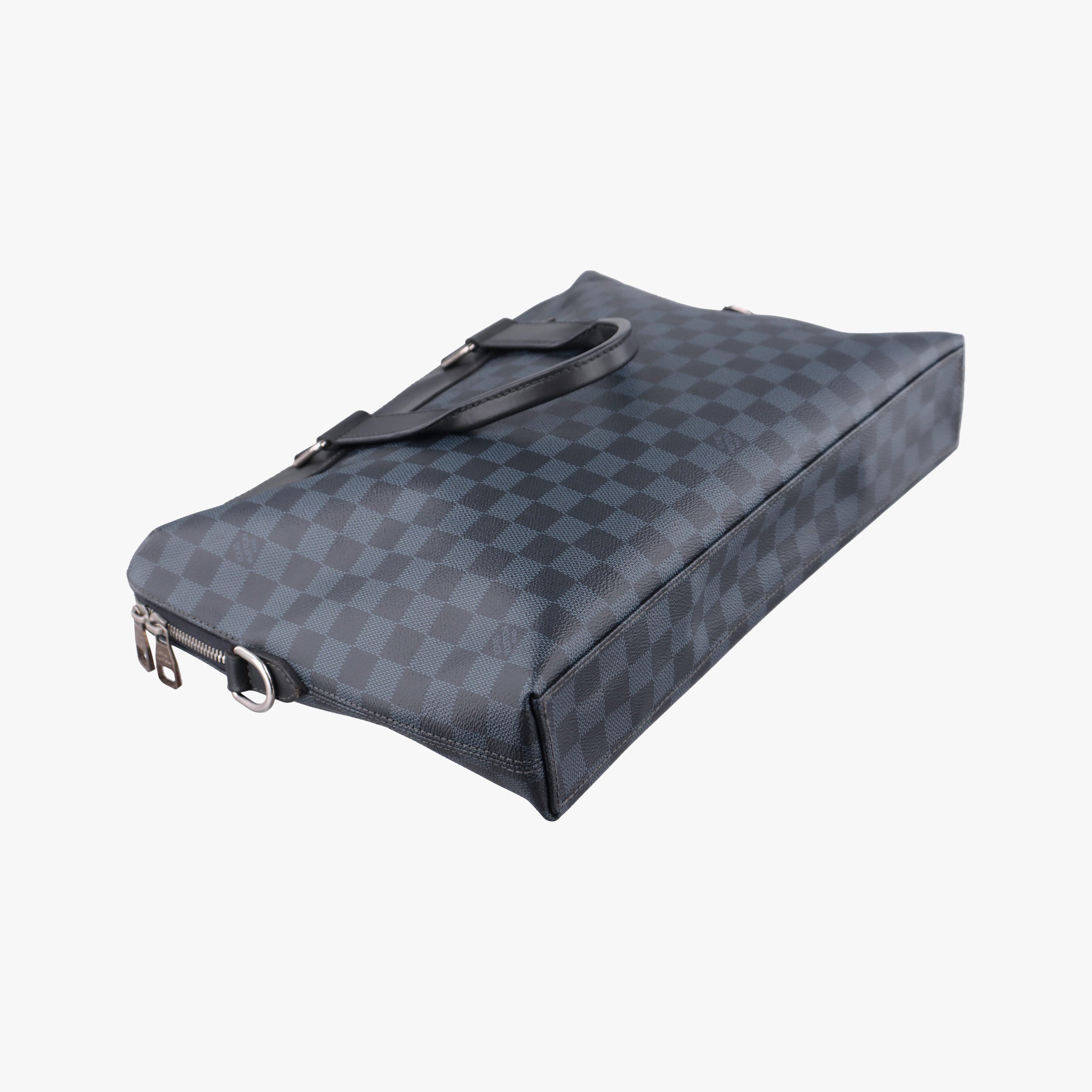 Pre-owned Louis Vuitton Porte-Documents Jour Black×Navy Damier Cobalt N42241 handbag | stylenewstar
