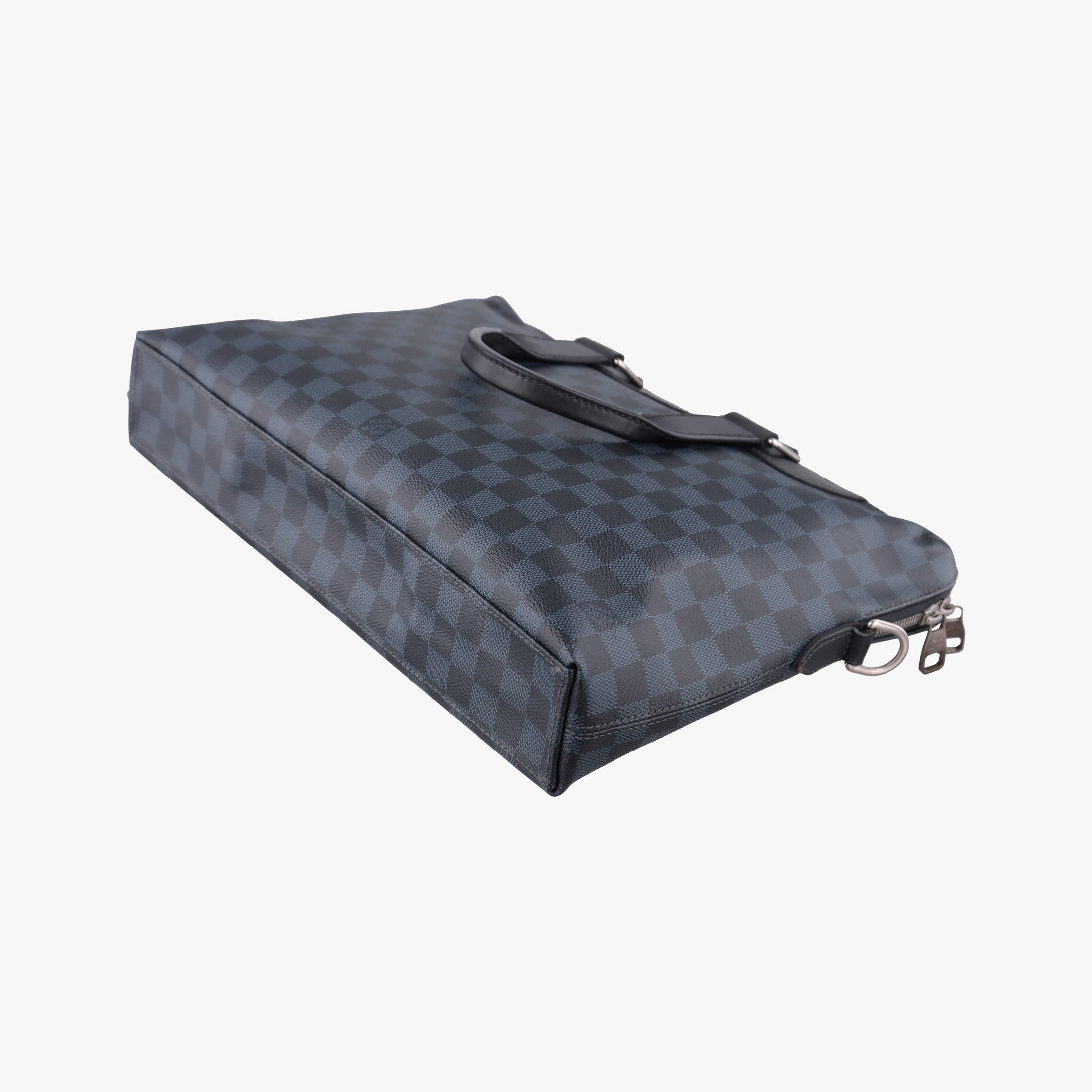 Pre-owned Louis Vuitton Porte-Documents Jour Black×Navy Damier Cobalt N42241 handbag | stylenewstar