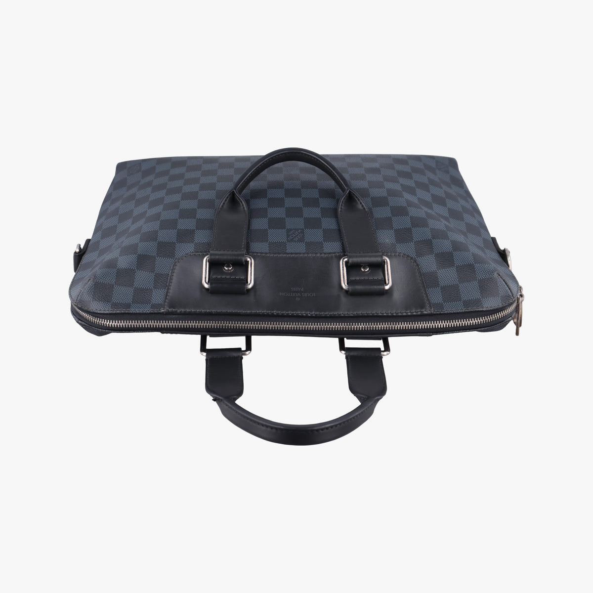 Pre-owned Louis Vuitton Porte-Documents Jour Black×Navy Damier Cobalt N42241 handbag | stylenewstar