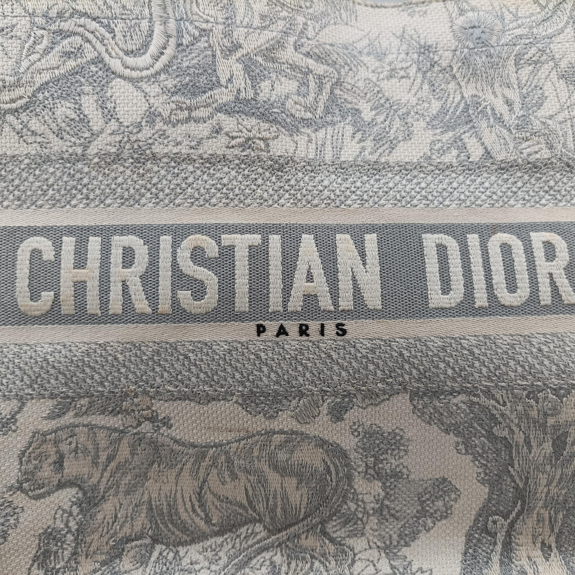 Vintage Christian Dior Toile de Jouy Grey canvas  handbag | stylenewstar