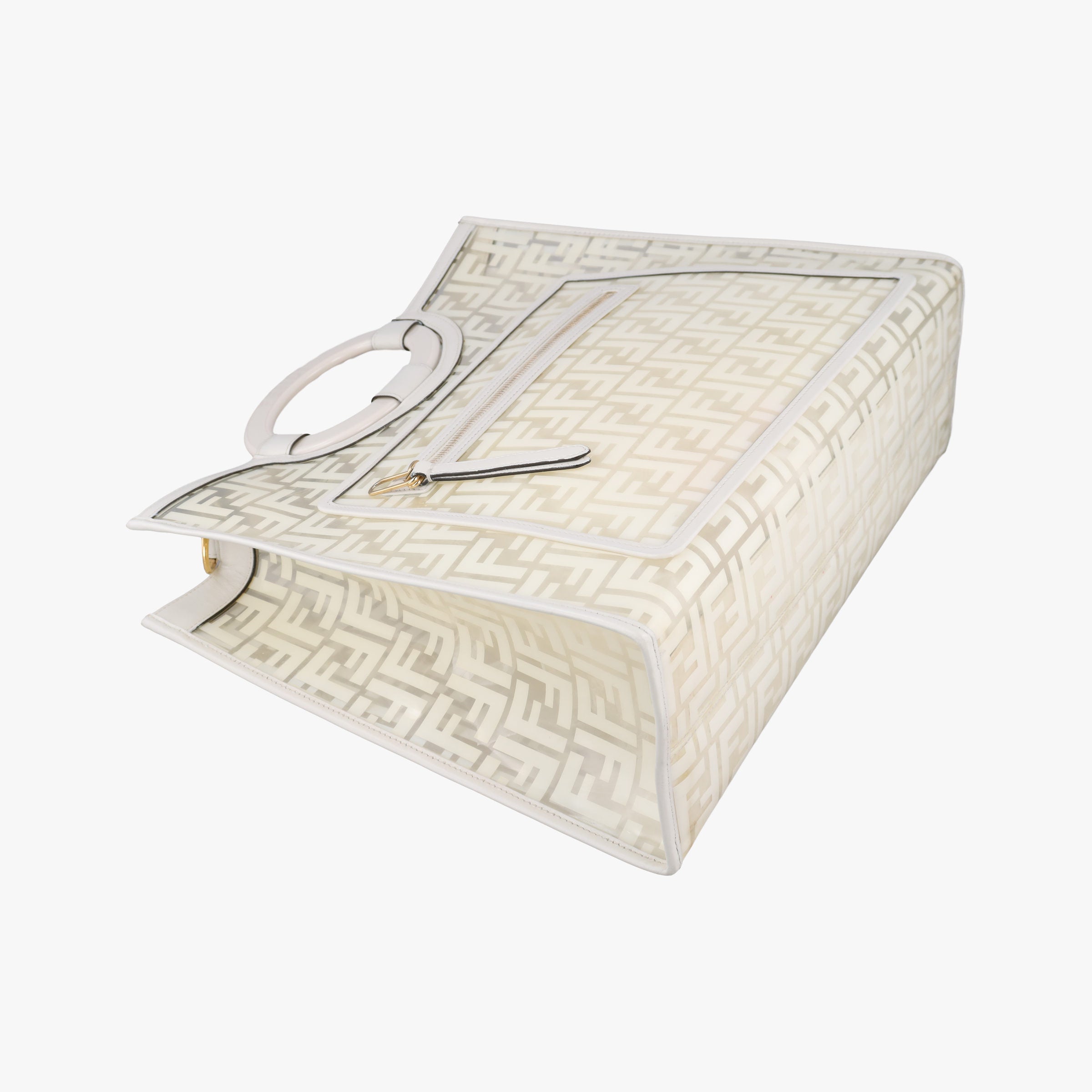 Secondhand Fendi Runaway Shopper White PVC coated canvas 8BH360 shoulderbag | stylenewstar