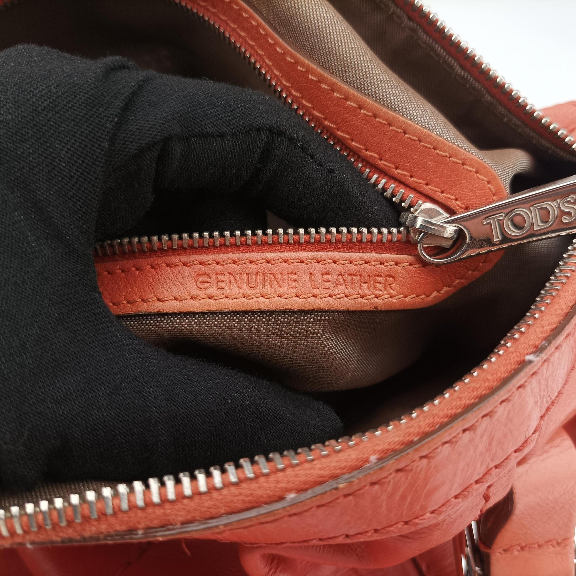 Pre-owned TODS G-LINE Orange Leather  shoulderbag | stylenewstar