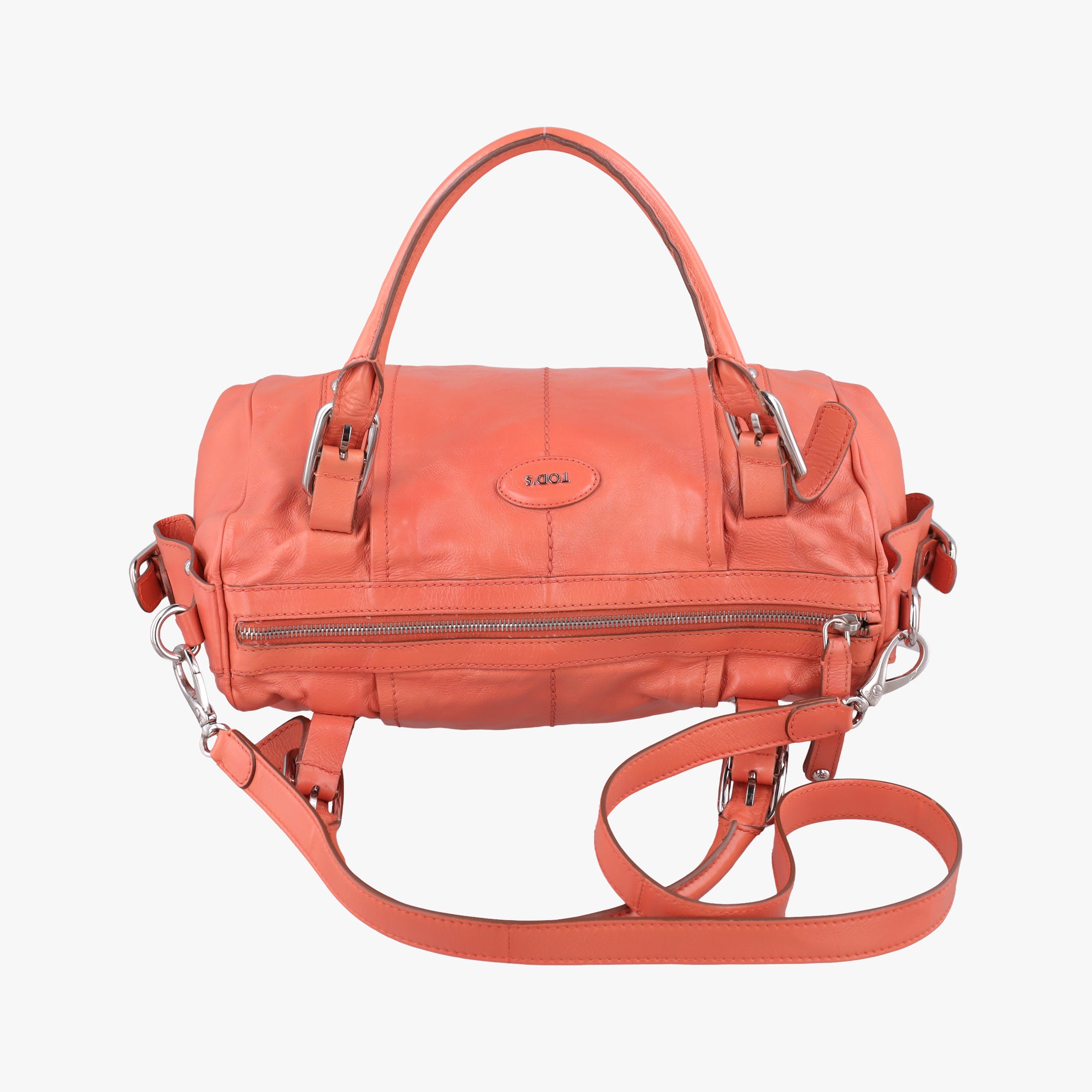 Pre-owned TODS G-LINE Orange Leather  shoulderbag | stylenewstar