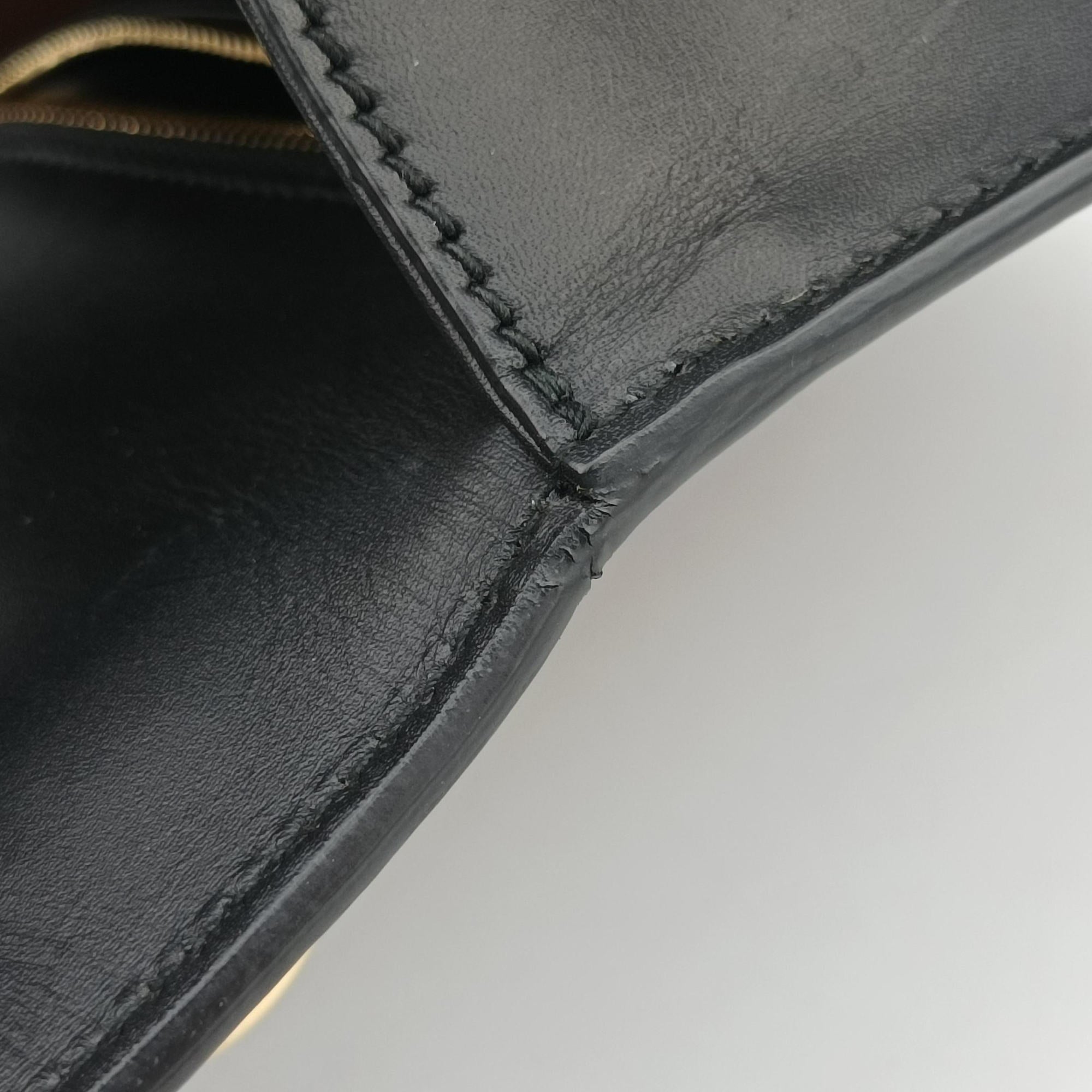 Pre-owned Gucci Sylvie Black×green×red Leather 421882 shoulderbag | stylenewstar
