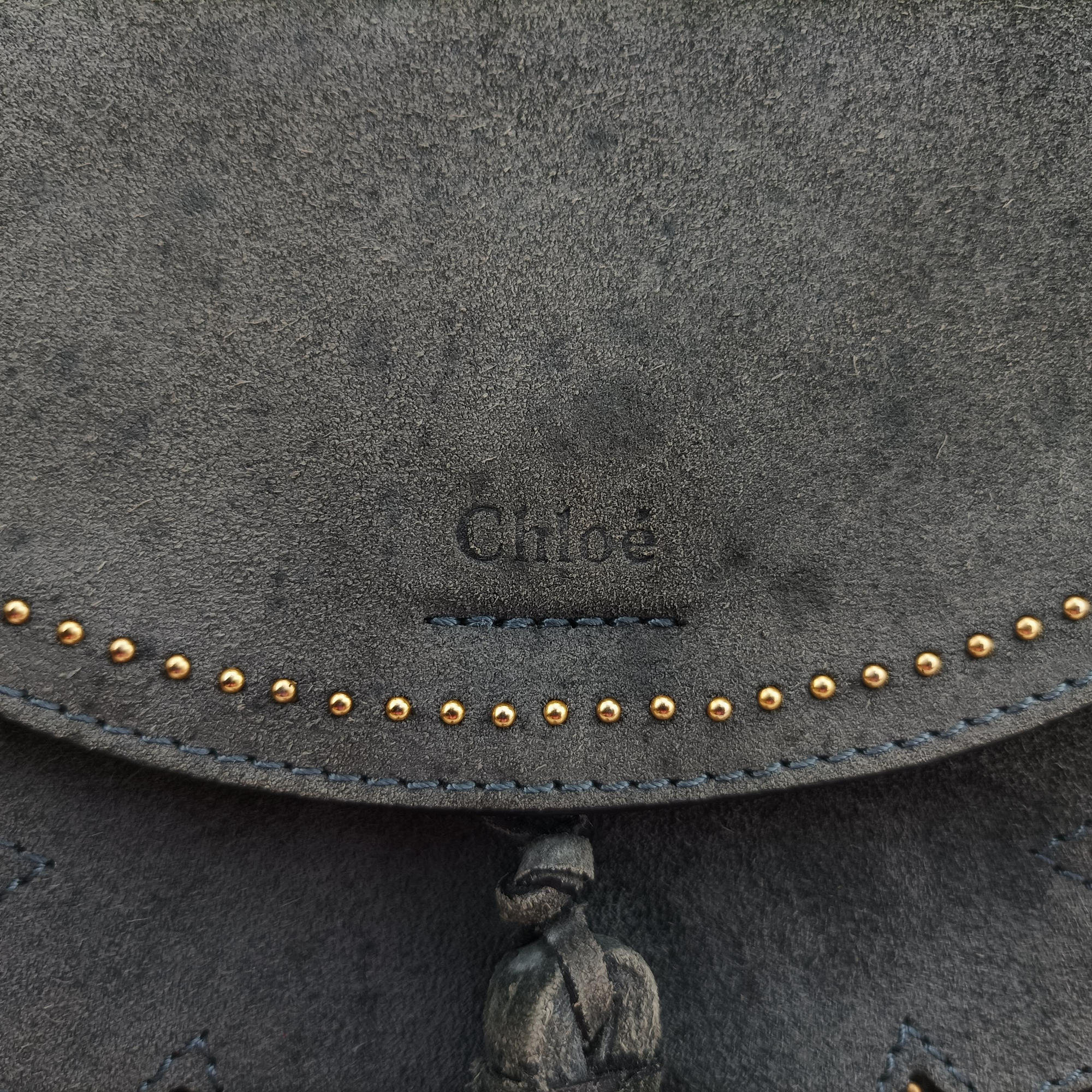 Pre-owned Chloe Hudson Gray × Black Suede × Leather  shoulderbag | stylenewstar
