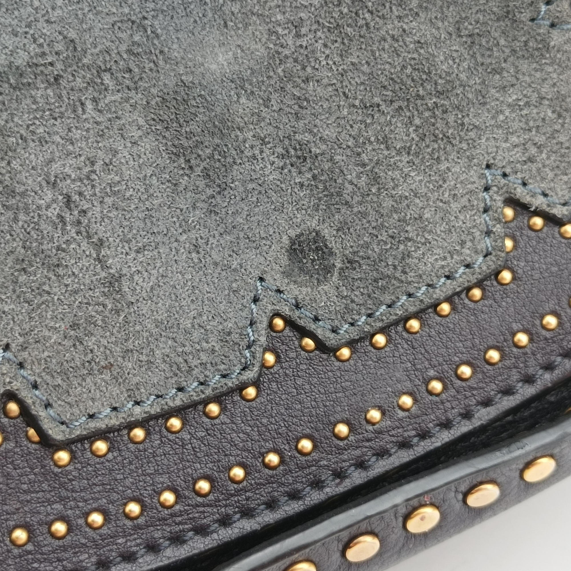 Pre-owned Chloe Hudson Gray × Black Suede × Leather  shoulderbag | stylenewstar