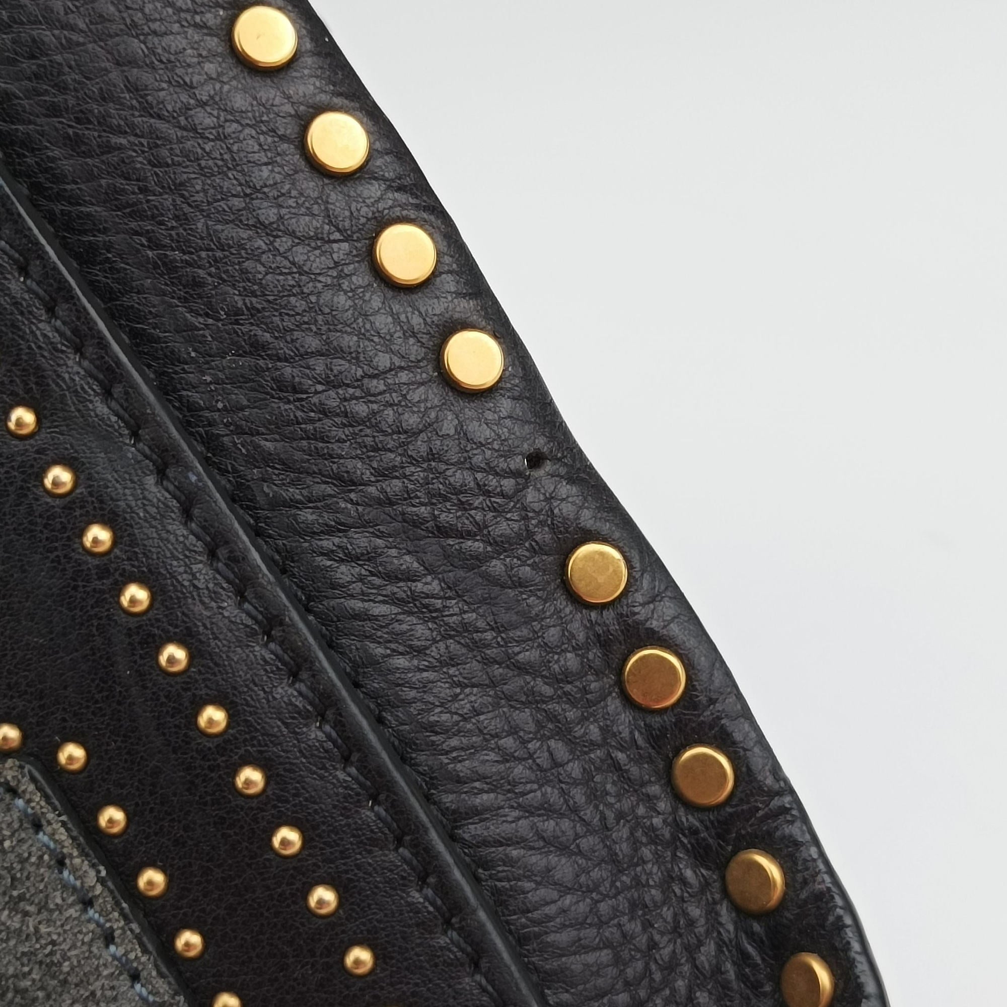 Pre-owned Chloe Hudson Gray × Black Suede × Leather  shoulderbag | stylenewstar