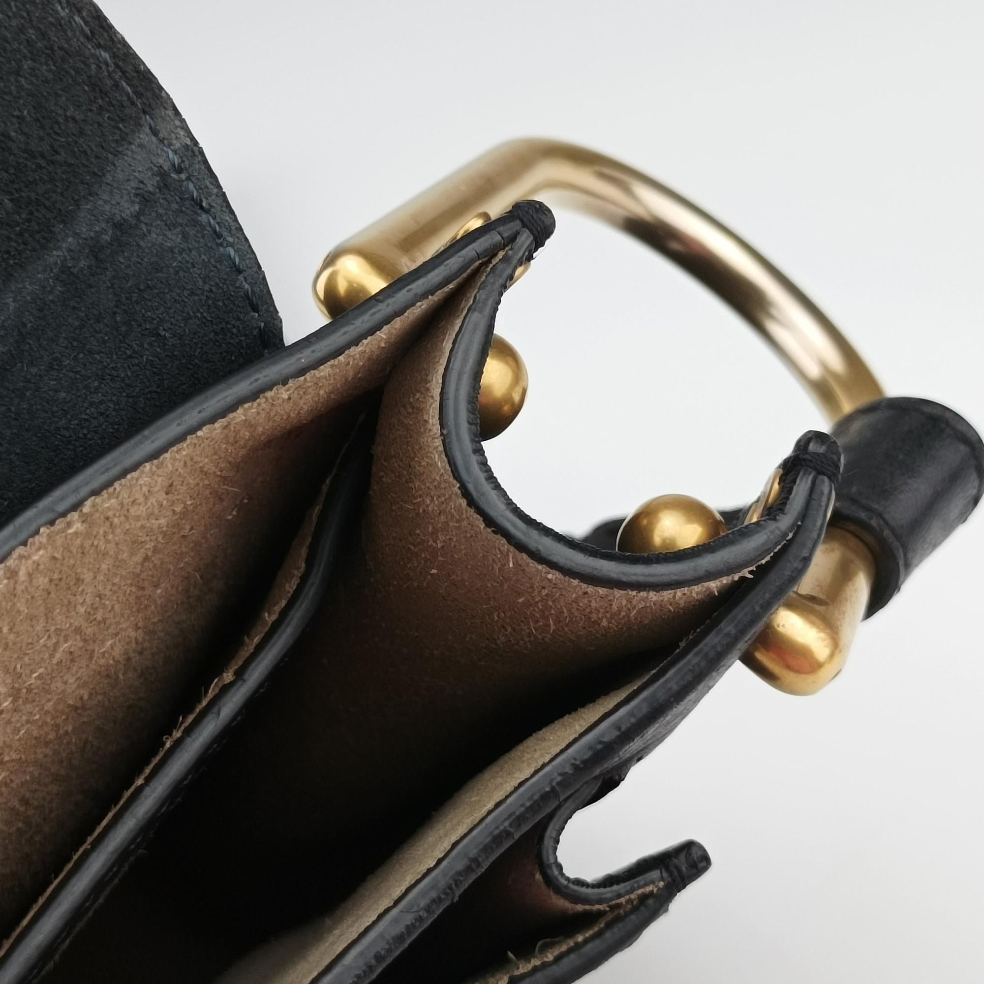 Pre-owned Chloe Hudson Gray × Black Suede × Leather  shoulderbag | stylenewstar