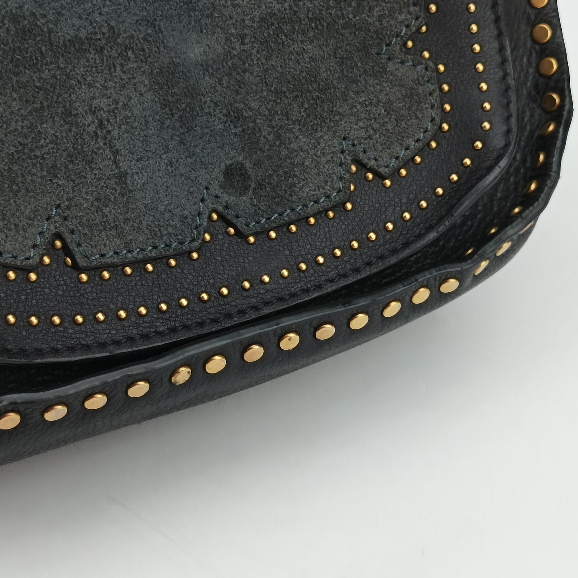 Pre-owned Chloe Hudson Gray × Black Suede × Leather  shoulderbag | stylenewstar