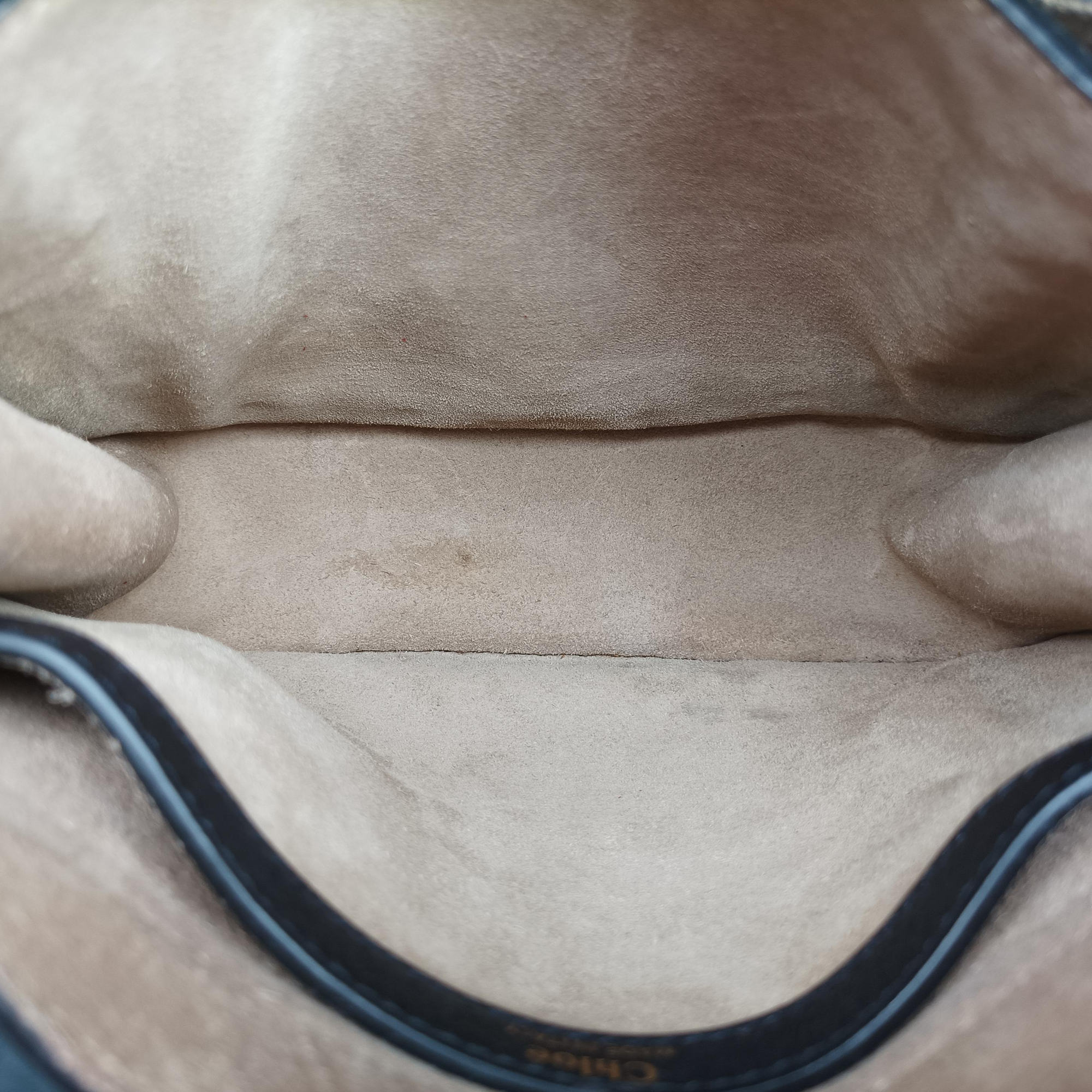 Pre-owned Chloe Hudson Gray × Black Suede × Leather  shoulderbag | stylenewstar