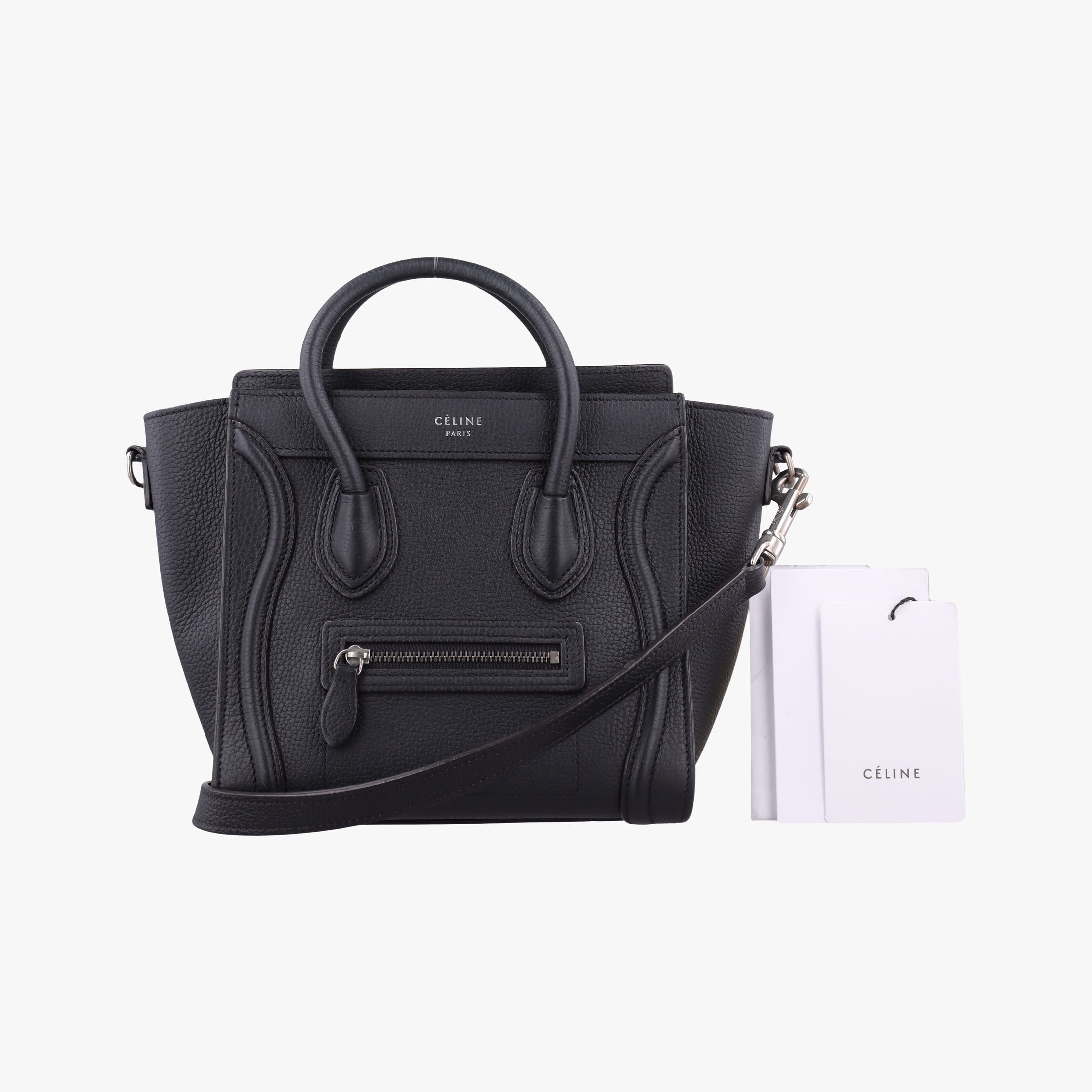 Pre-owned Celine Luggage nano Shopper Black Leather  shoulderbag | stylenewstar