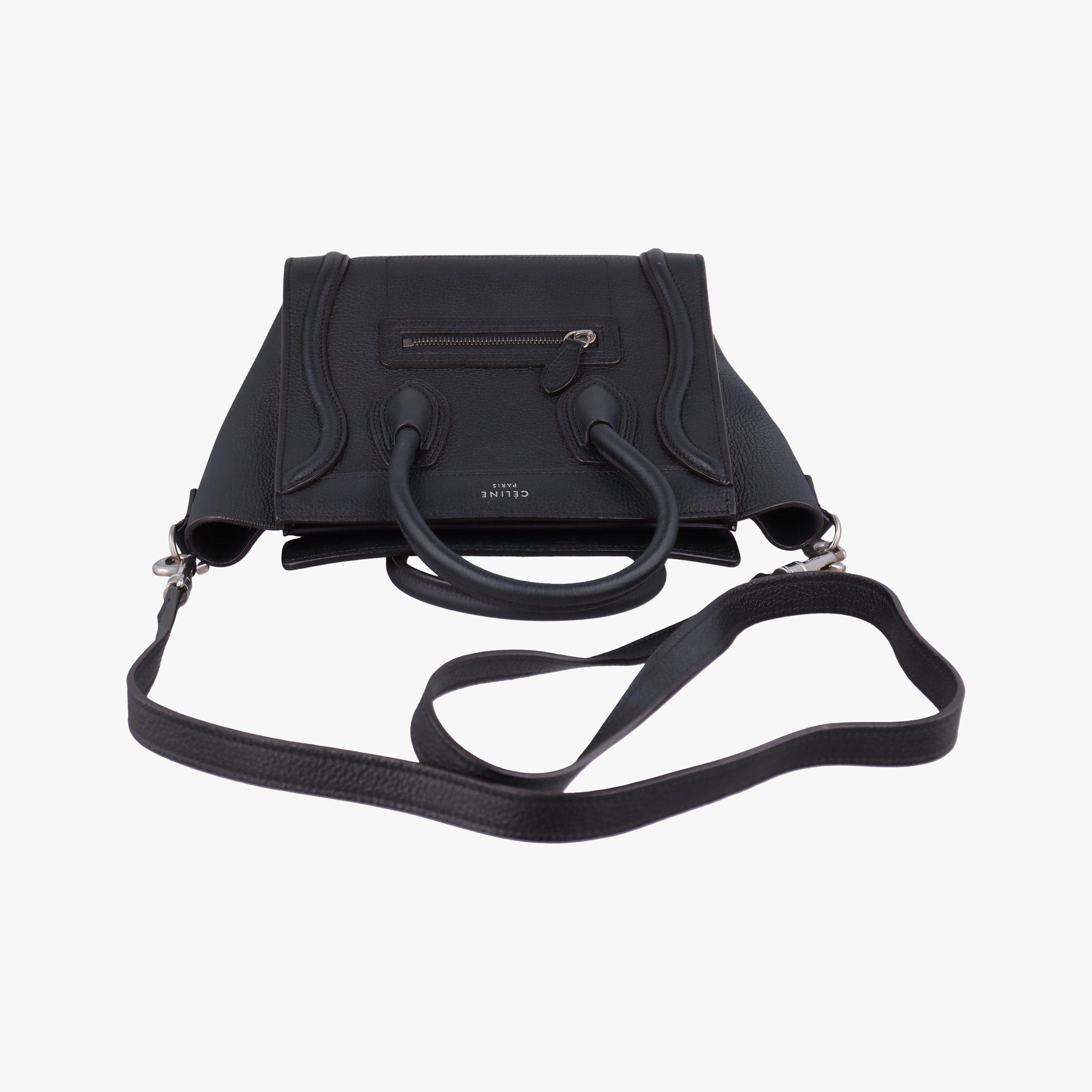 Pre-owned Celine Luggage nano Shopper Black Leather  shoulderbag | stylenewstar