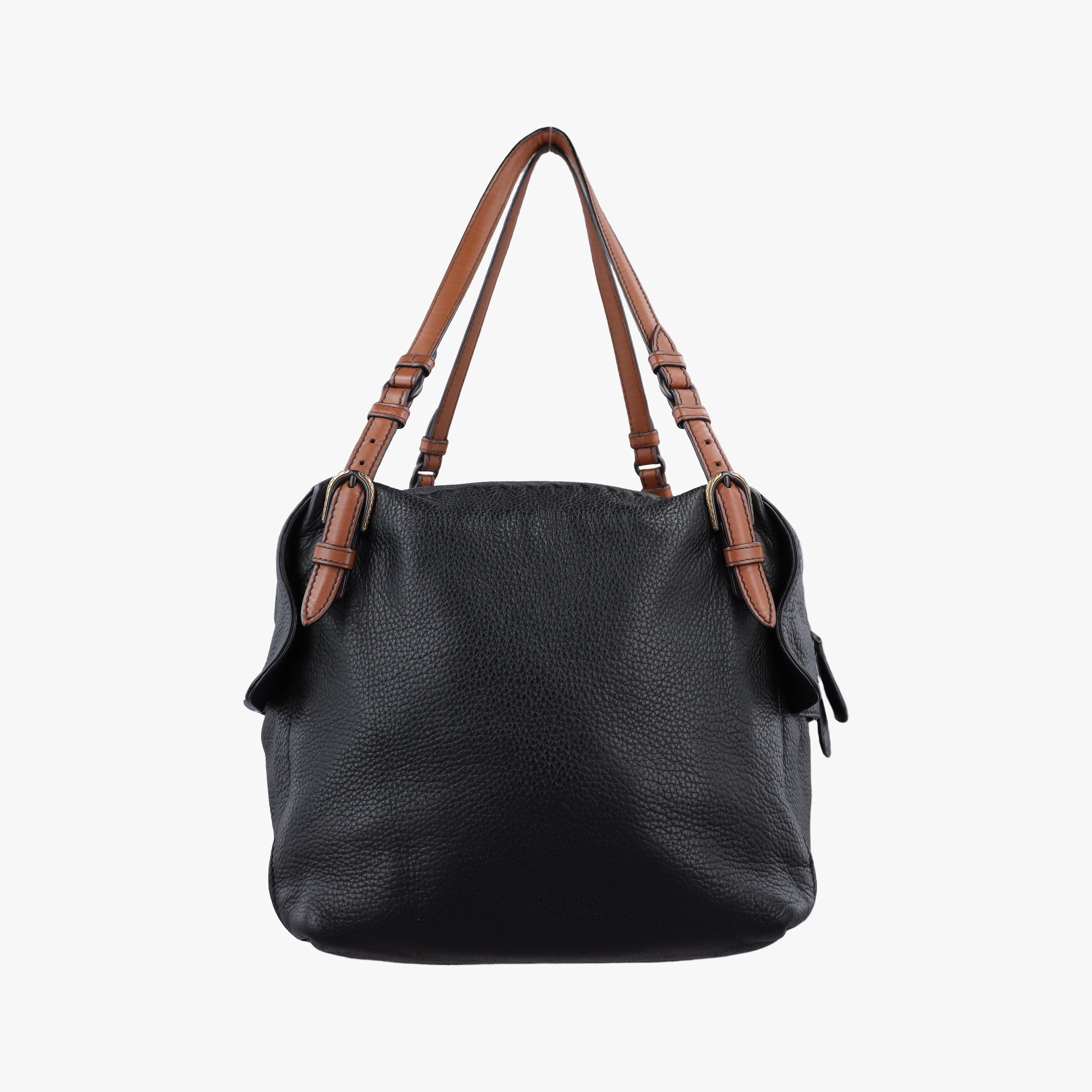 Pre-owned Bottega Veneta Cube soft bag Black x Brown Leather  shoulderbag | stylenewstar