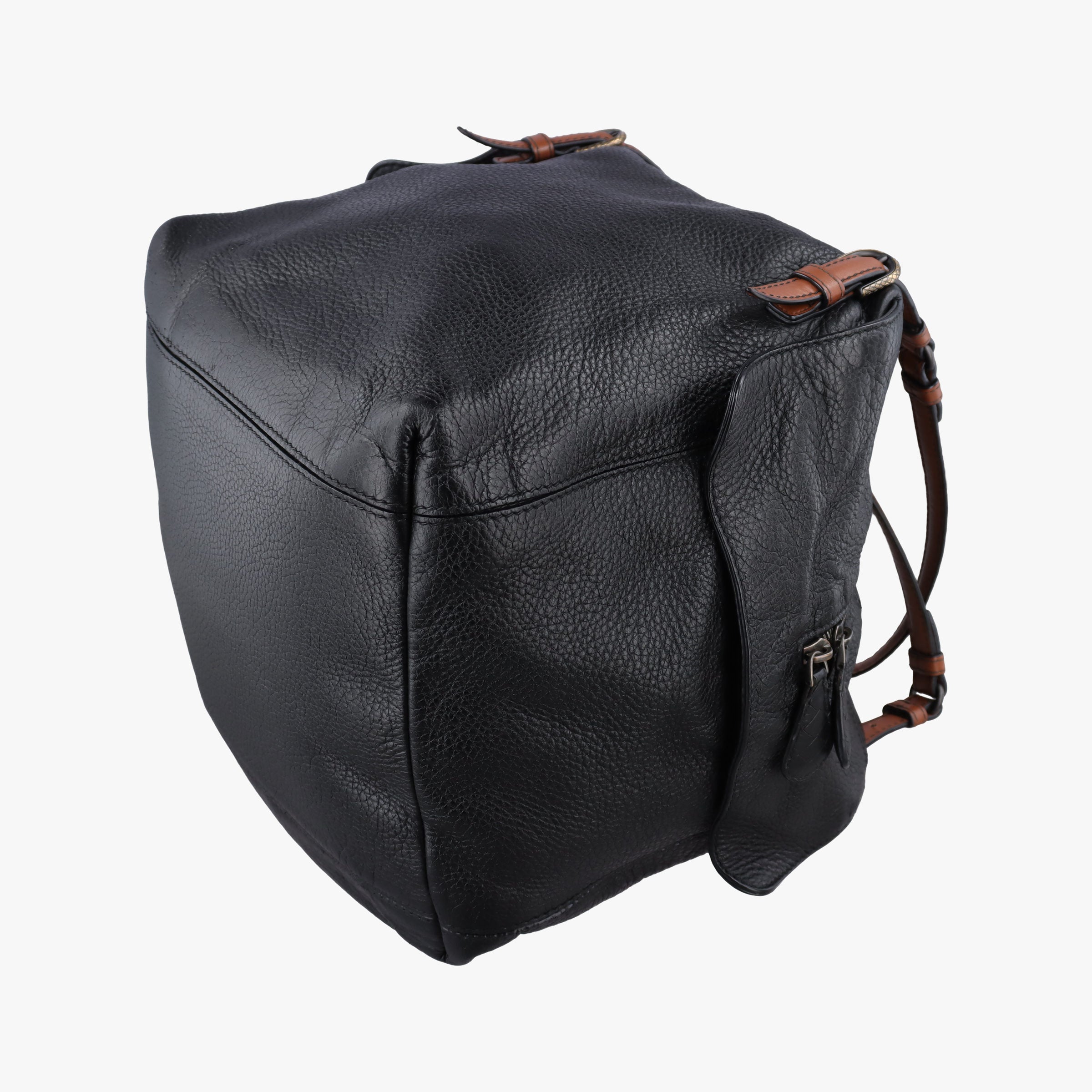 Pre-owned Bottega Veneta Cube soft bag Black x Brown Leather  shoulderbag | stylenewstar