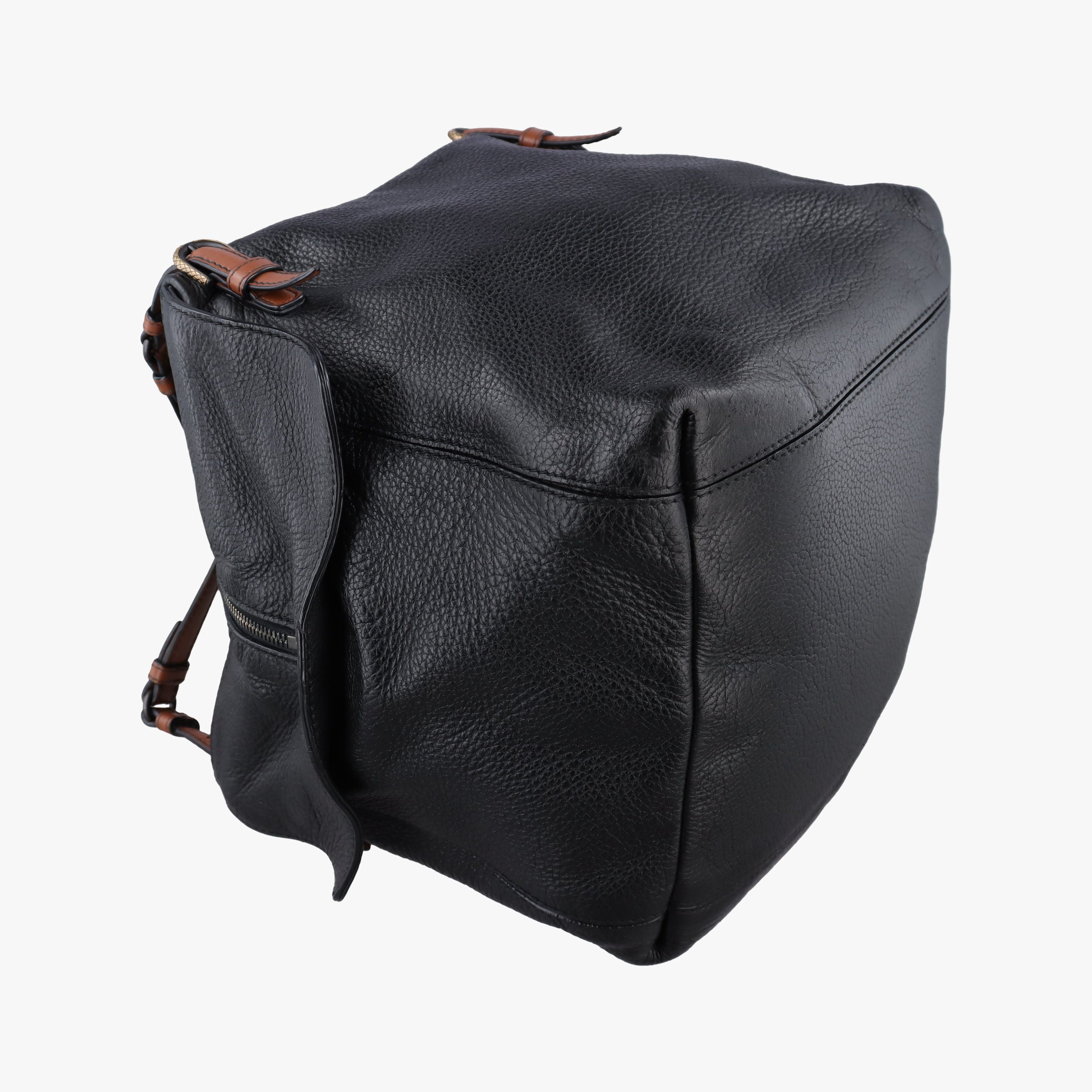 Pre-owned Bottega Veneta Cube soft bag Black x Brown Leather  shoulderbag | stylenewstar