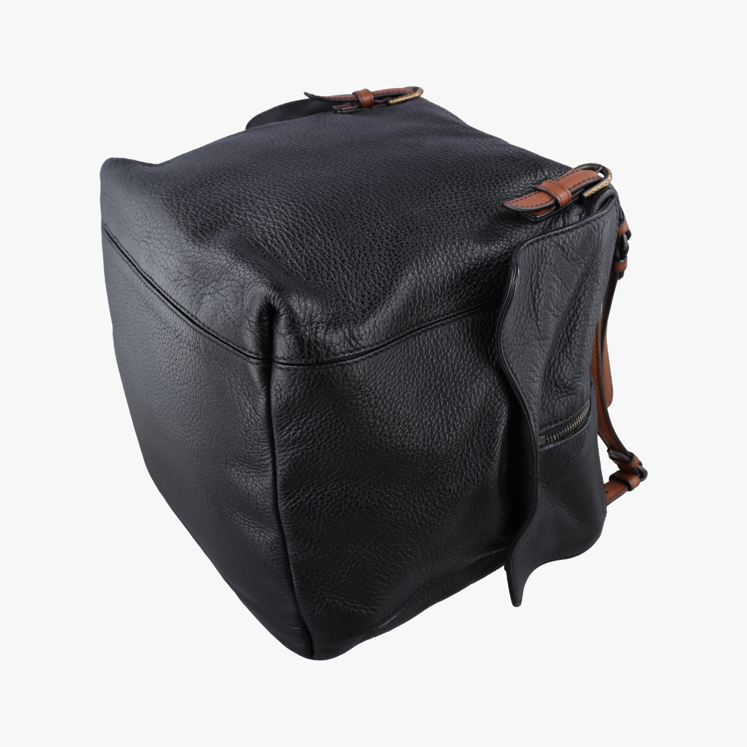 Pre-owned Bottega Veneta Cube soft bag Black x Brown Leather  shoulderbag | stylenewstar