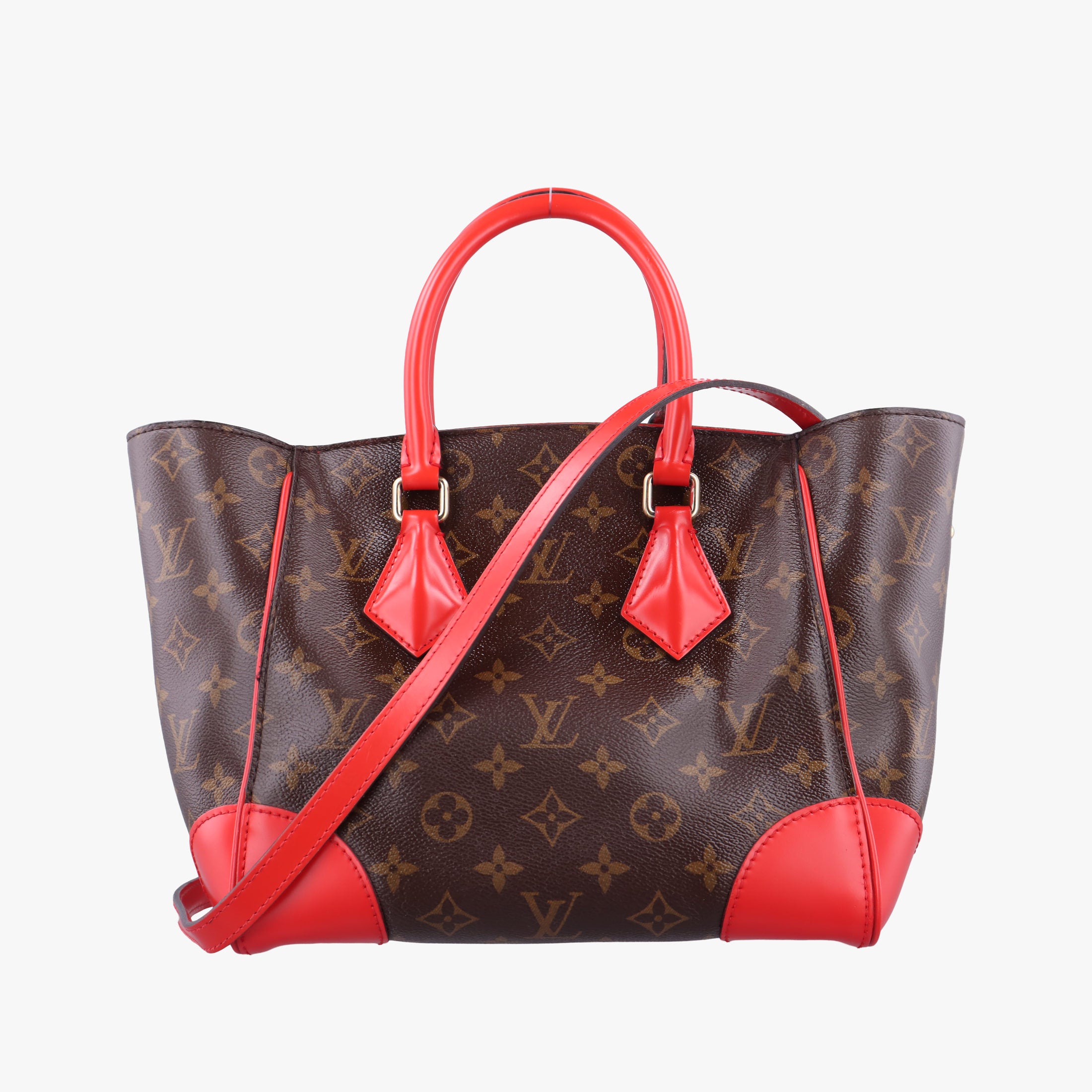 Pre-owned Louis Vuitton PHENIX PM brown×COQUELICOT Monogram Canvas×calf leather M41537 shoulderbag | stylenewstar