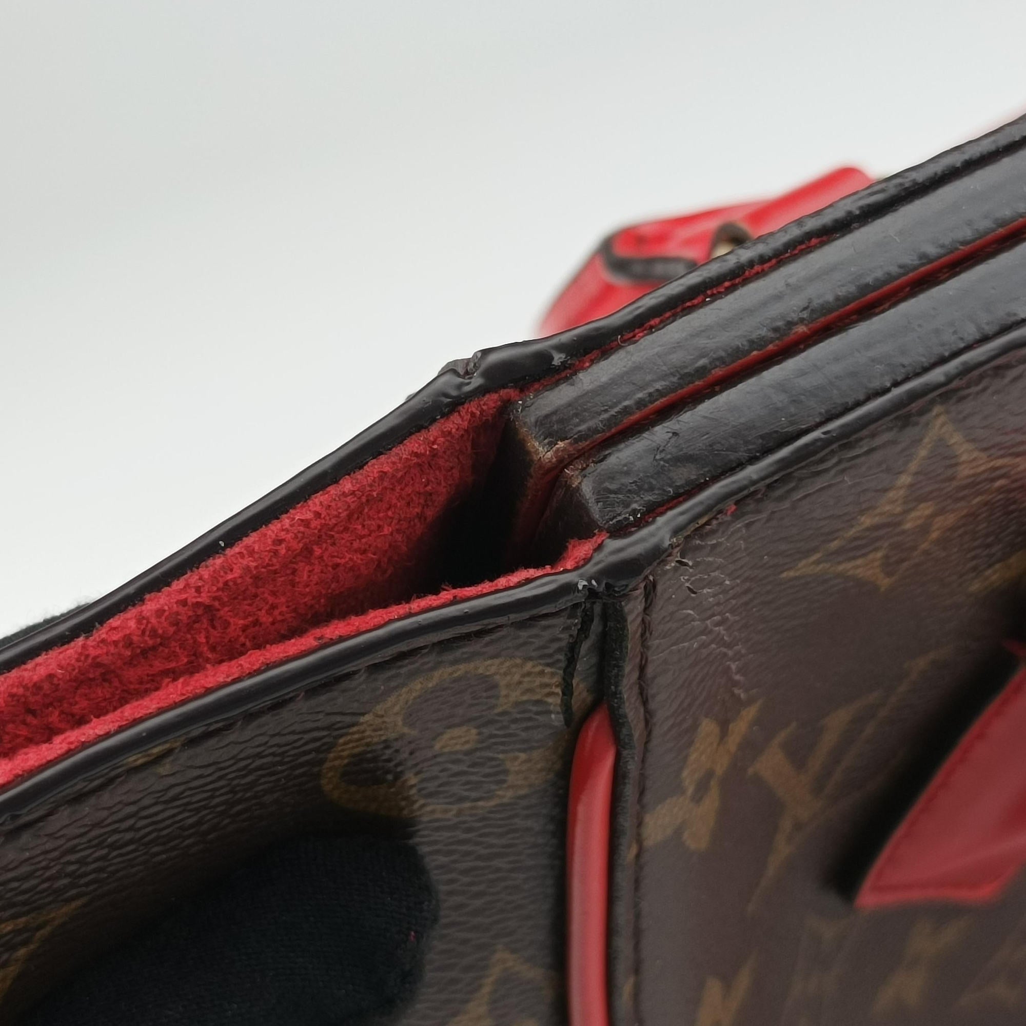 Pre-owned Louis Vuitton PHENIX PM brown×COQUELICOT Monogram Canvas×calf leather M41537 shoulderbag | stylenewstar