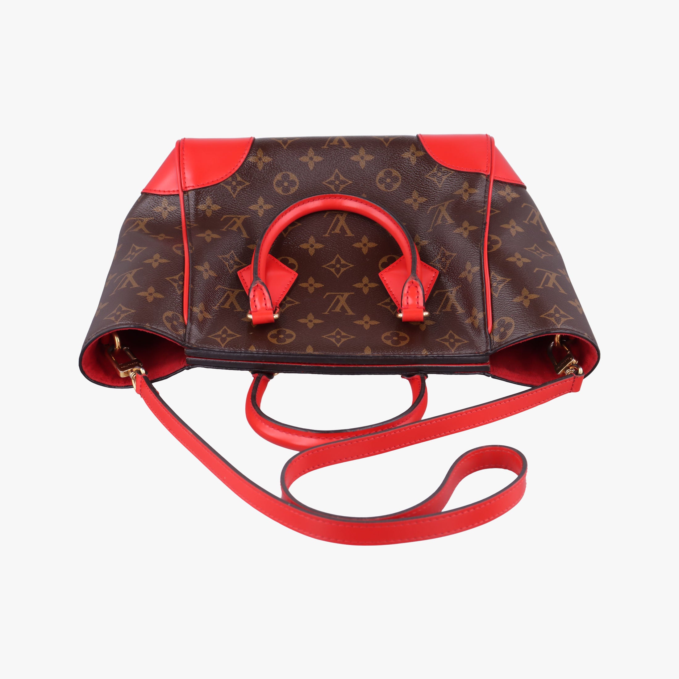 Pre-owned Louis Vuitton PHENIX PM brown×COQUELICOT Monogram Canvas×calf leather M41537 shoulderbag | stylenewstar