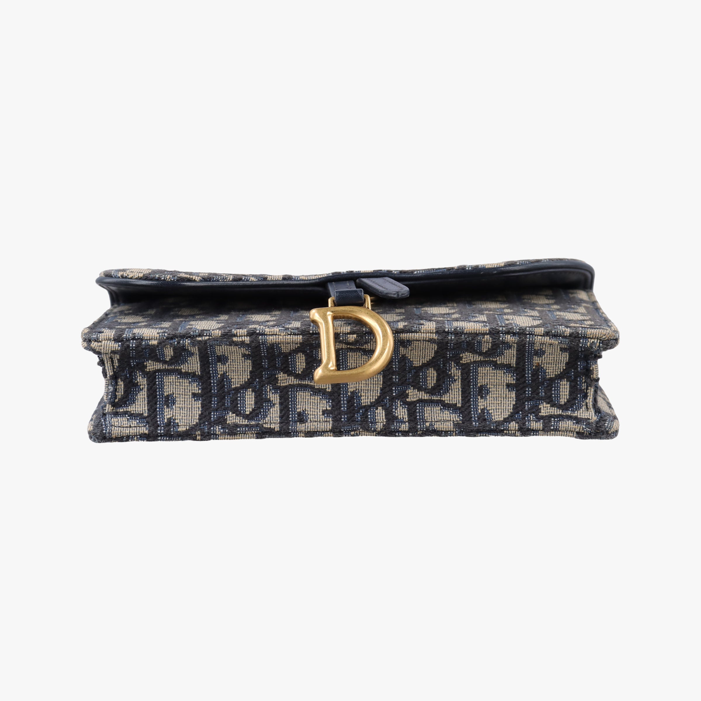 Pre-owned Christian Dior Saddle Navy×Gray Jacquard  bum bag/waist bag | stylenewstar
