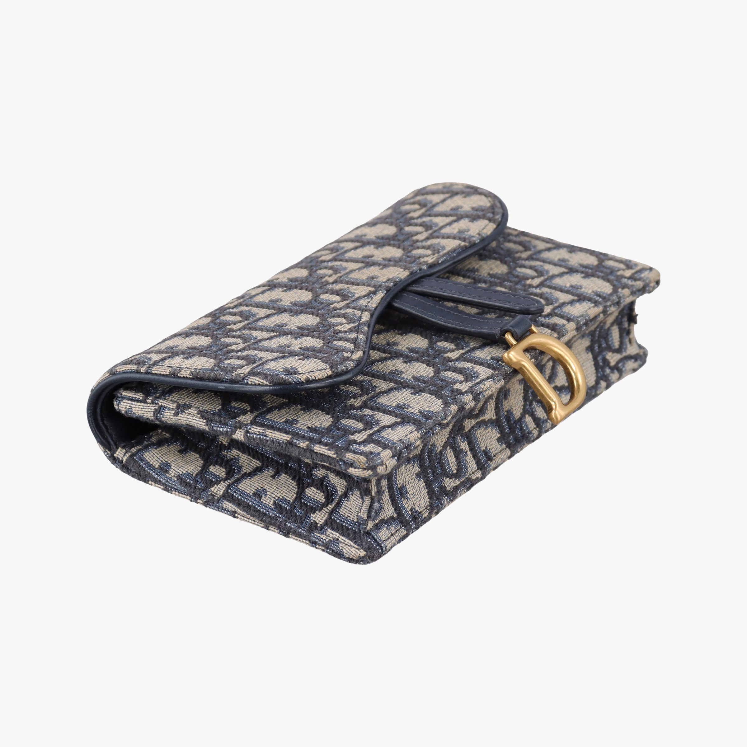 Pre-owned Christian Dior Saddle Navy×Gray Jacquard  bum bag/waist bag | stylenewstar