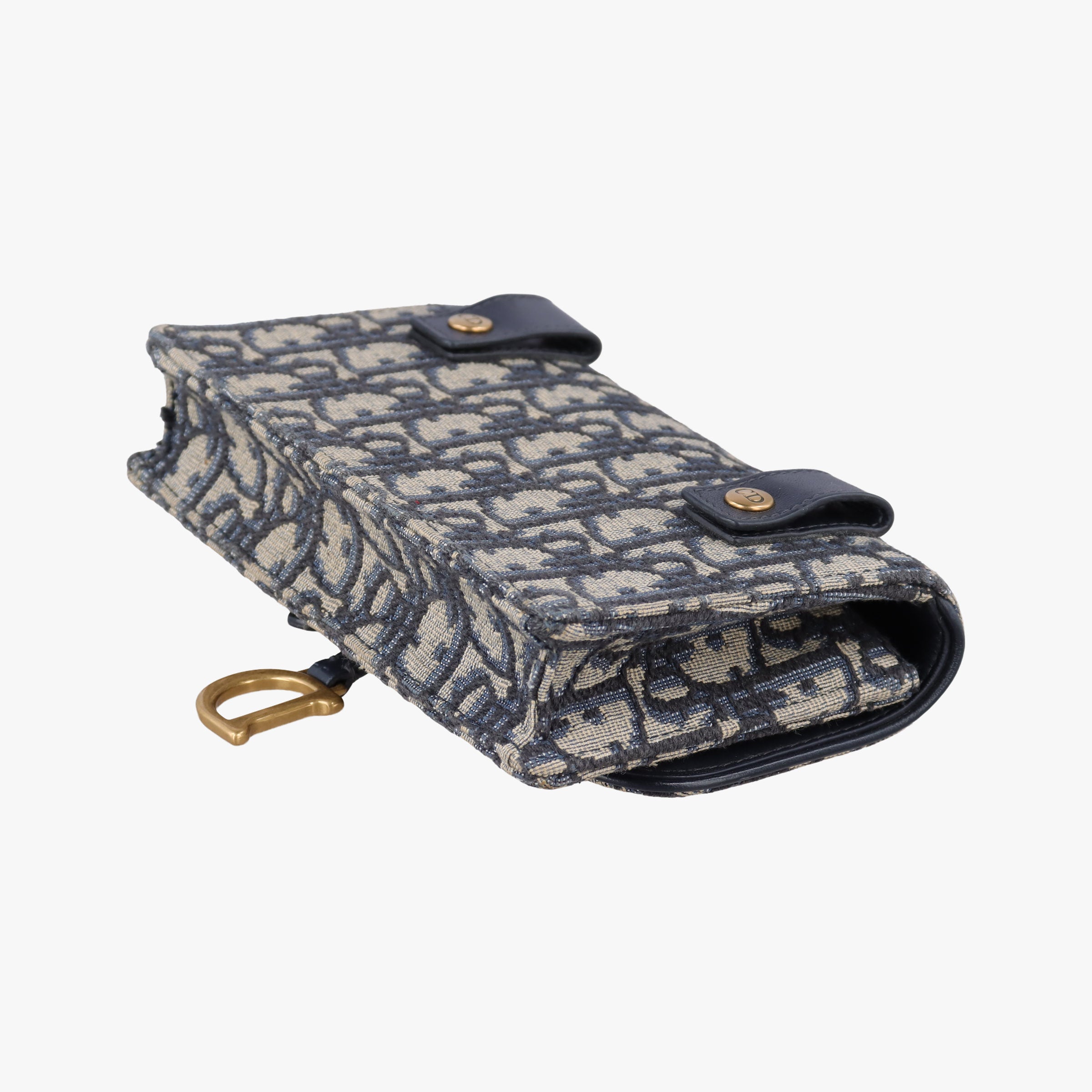 Pre-owned Christian Dior Saddle Navy×Gray Jacquard  bum bag/waist bag | stylenewstar